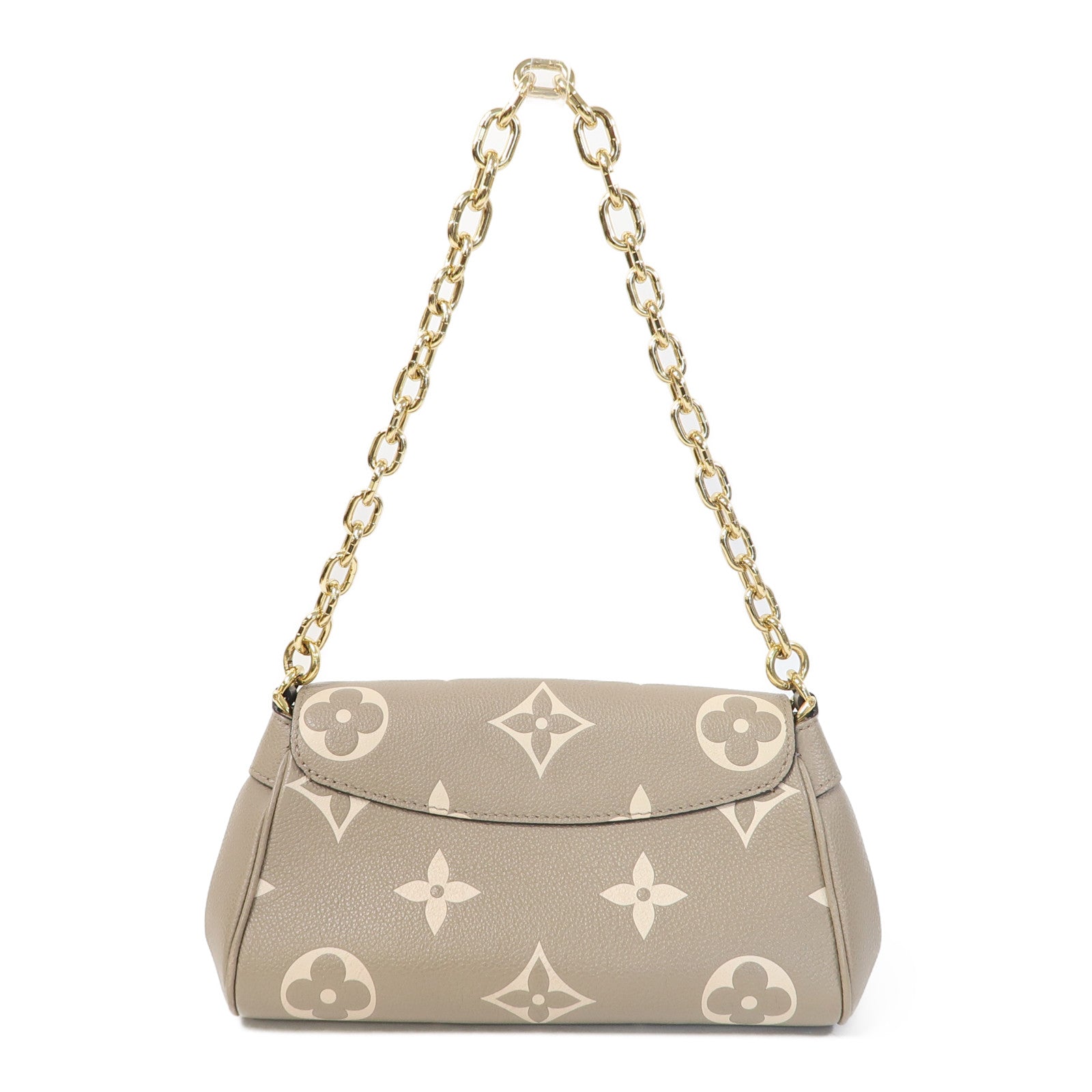 LOUIS VUITTON Monogram Empreinte Favorite金扣鏈帶肩背袋灰色