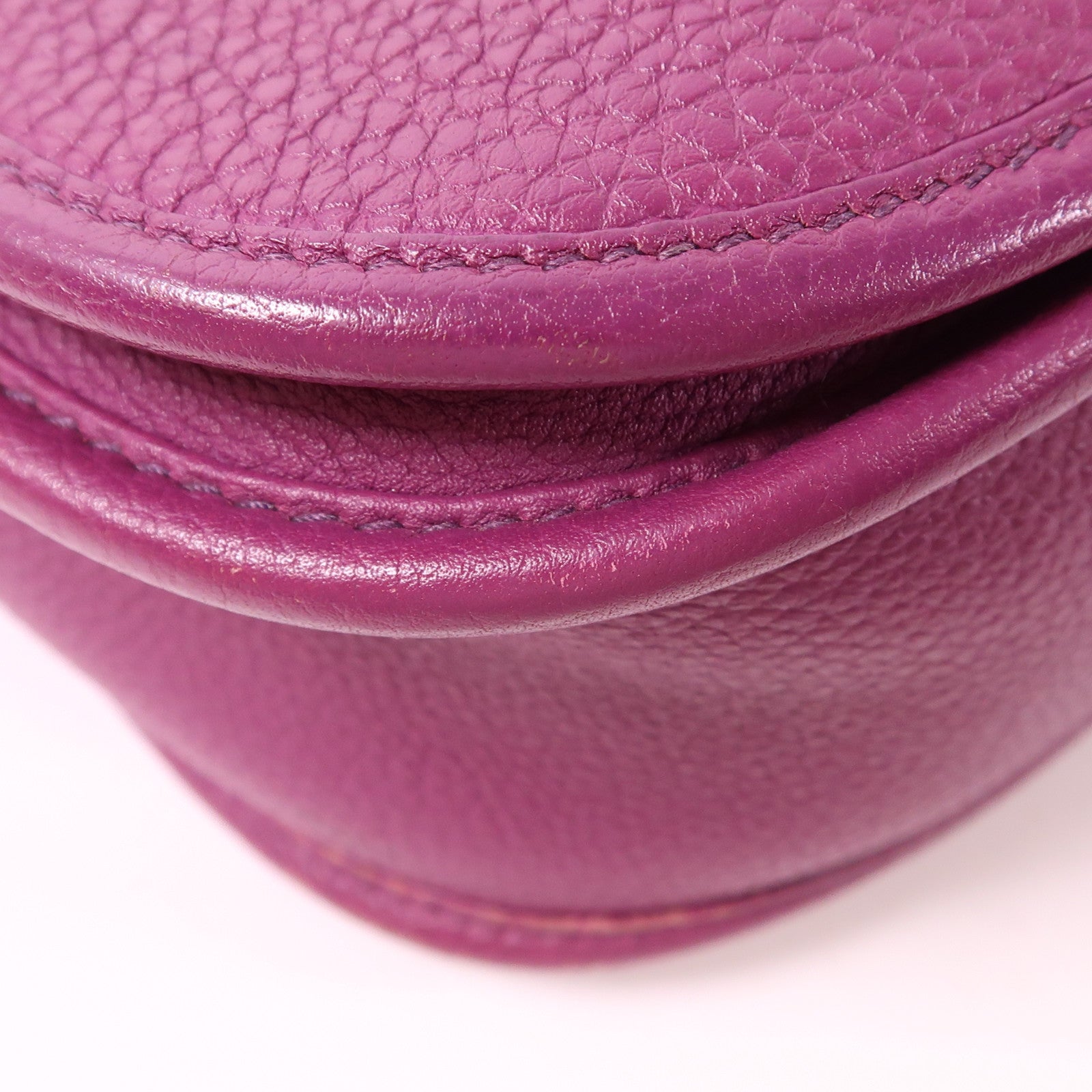 HERMES Clemence皮革Evelyne PM金扣肩背袋Anemone海葵紫色