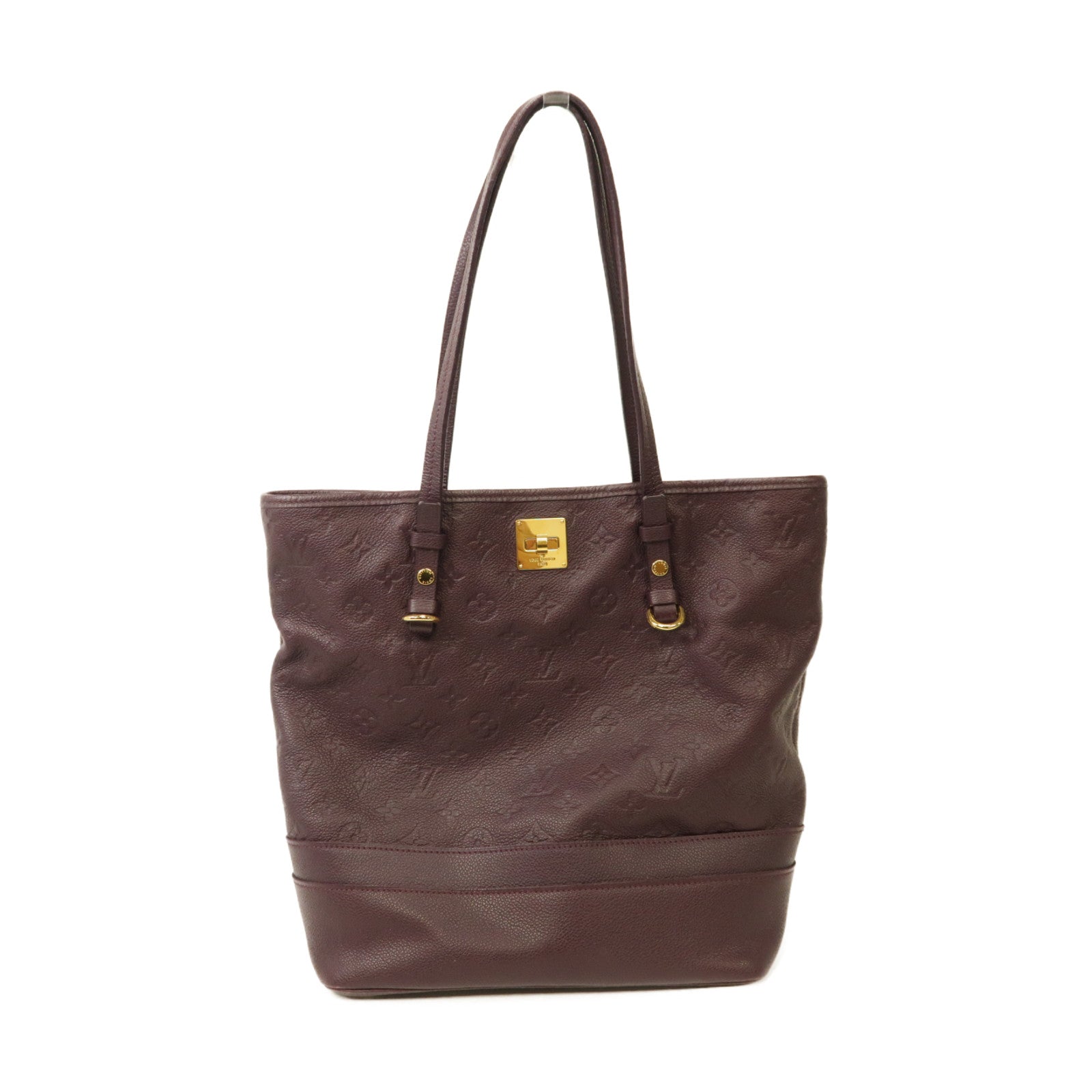 LOUIS VUITTON Monogram Empreinte Citadine PM金扣肩背袋紫色