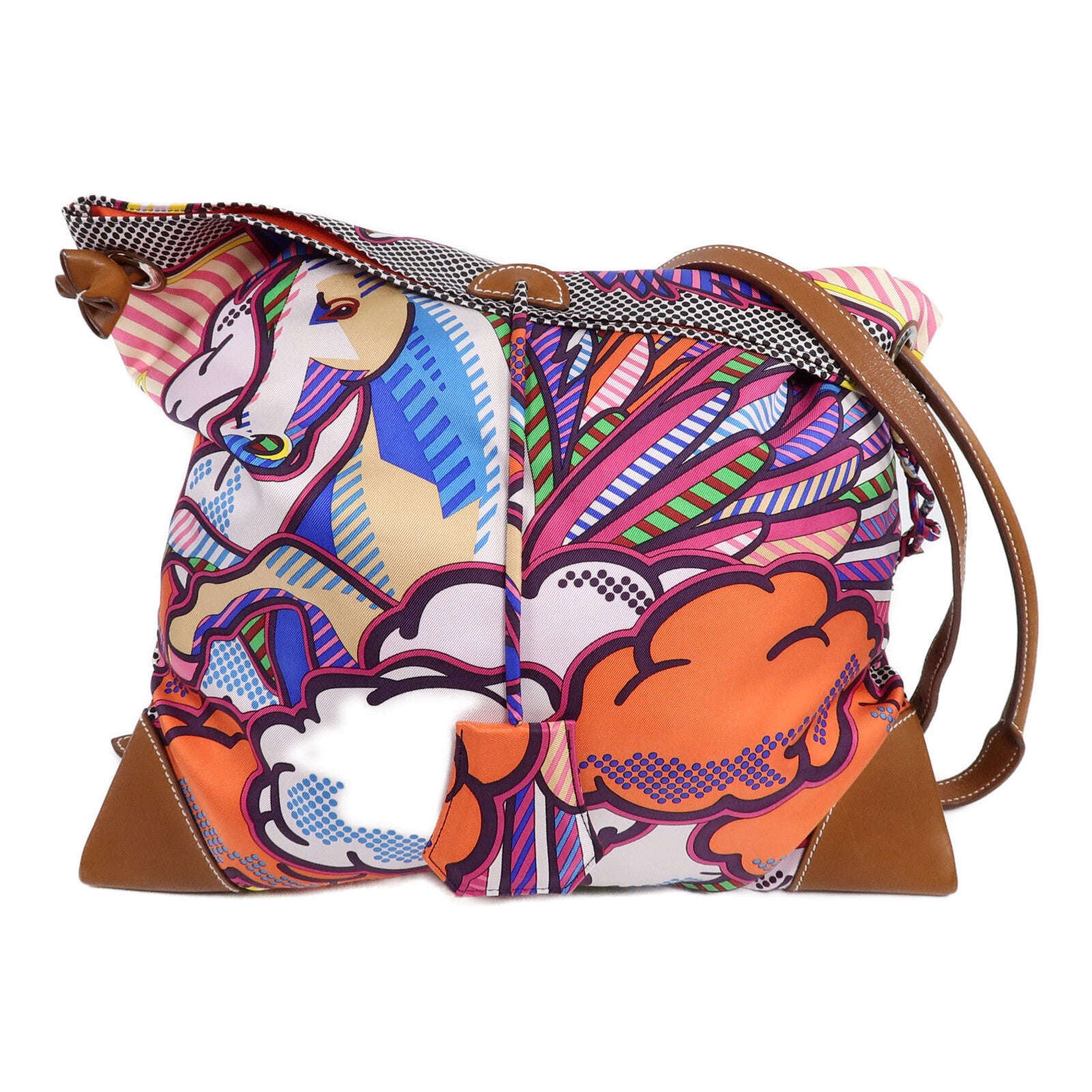 HERMES 絲質Silk City 33肩背袋