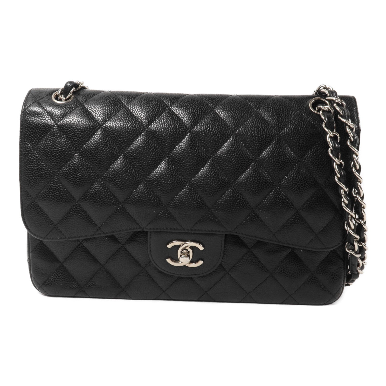 CHANEL 牛皮皮革Large Classic鏈帶肩背袋