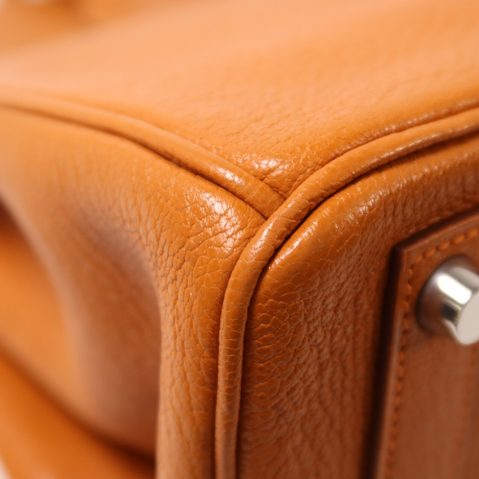 HERMES Chevre皮革Birkin 32 Hac手挽袋Orange