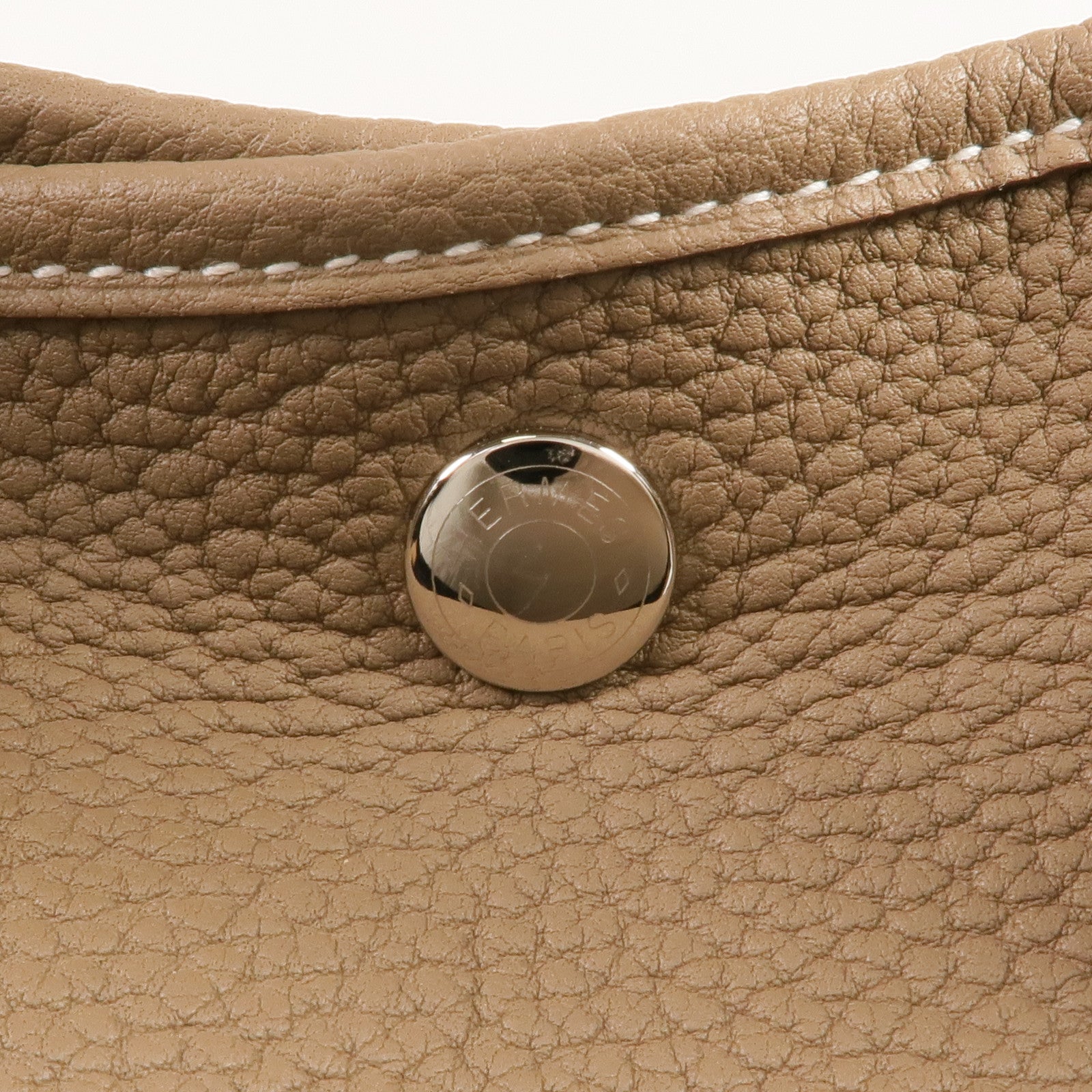 HERMES Negonda皮革Garden Party PM銀扣手挽袋Etoupe