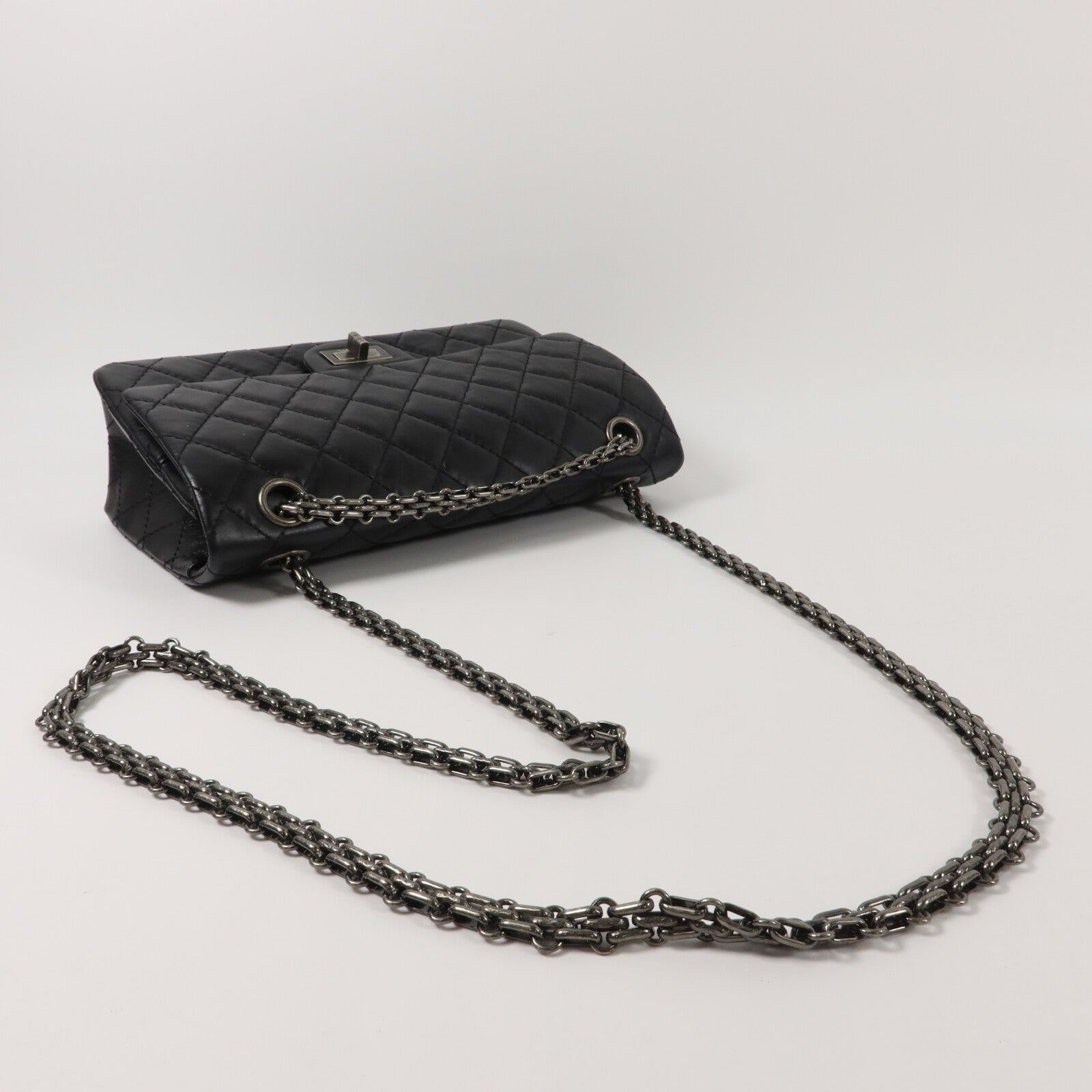 CHANEL 牛皮皮革2.55 Small鏈帶手挽肩背兩用袋