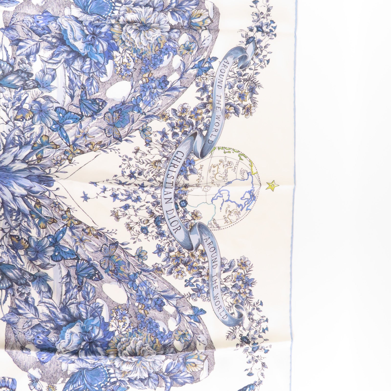 Dior 絲質Scarf絲巾藍色/白色