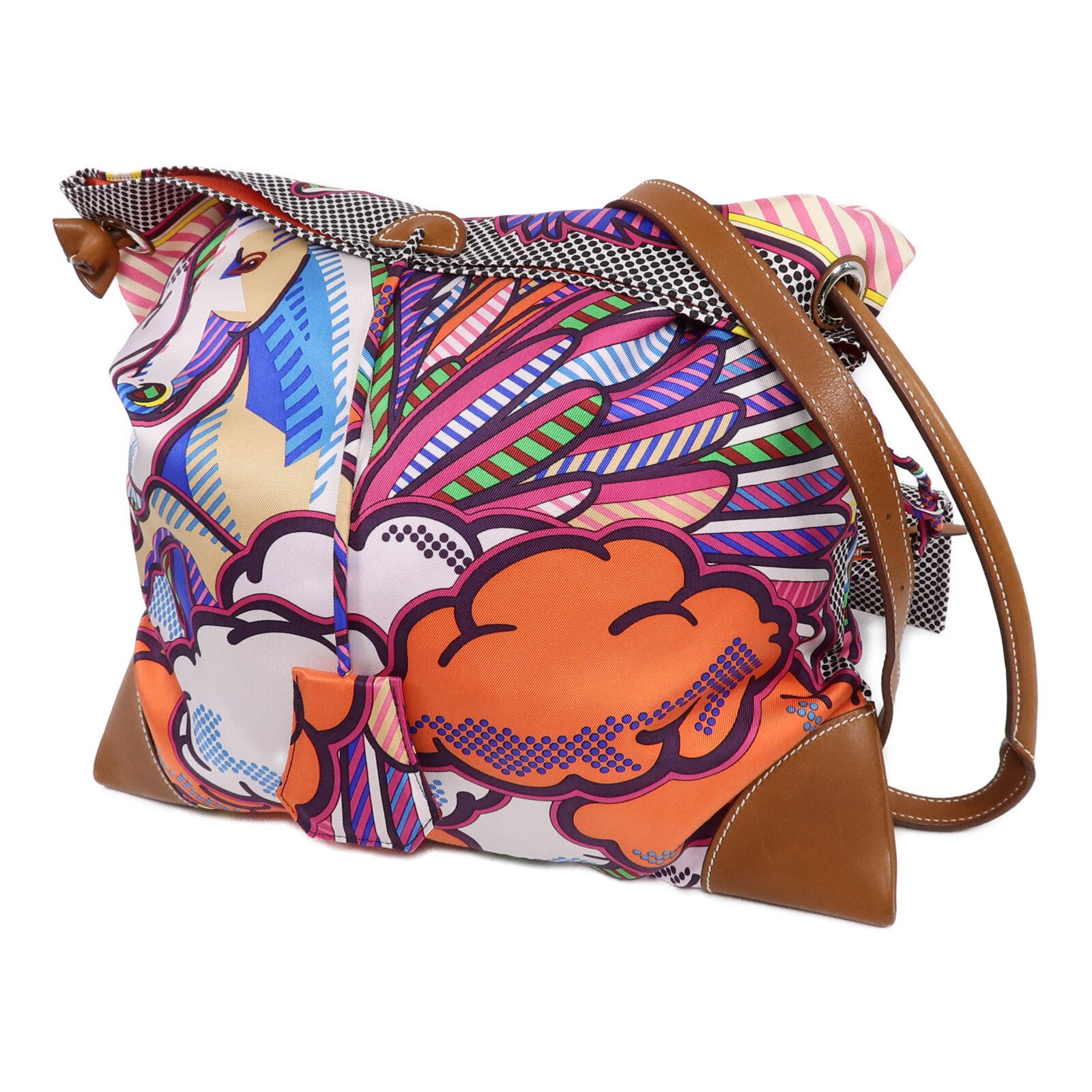 HERMES 絲質Silk City 33肩背袋