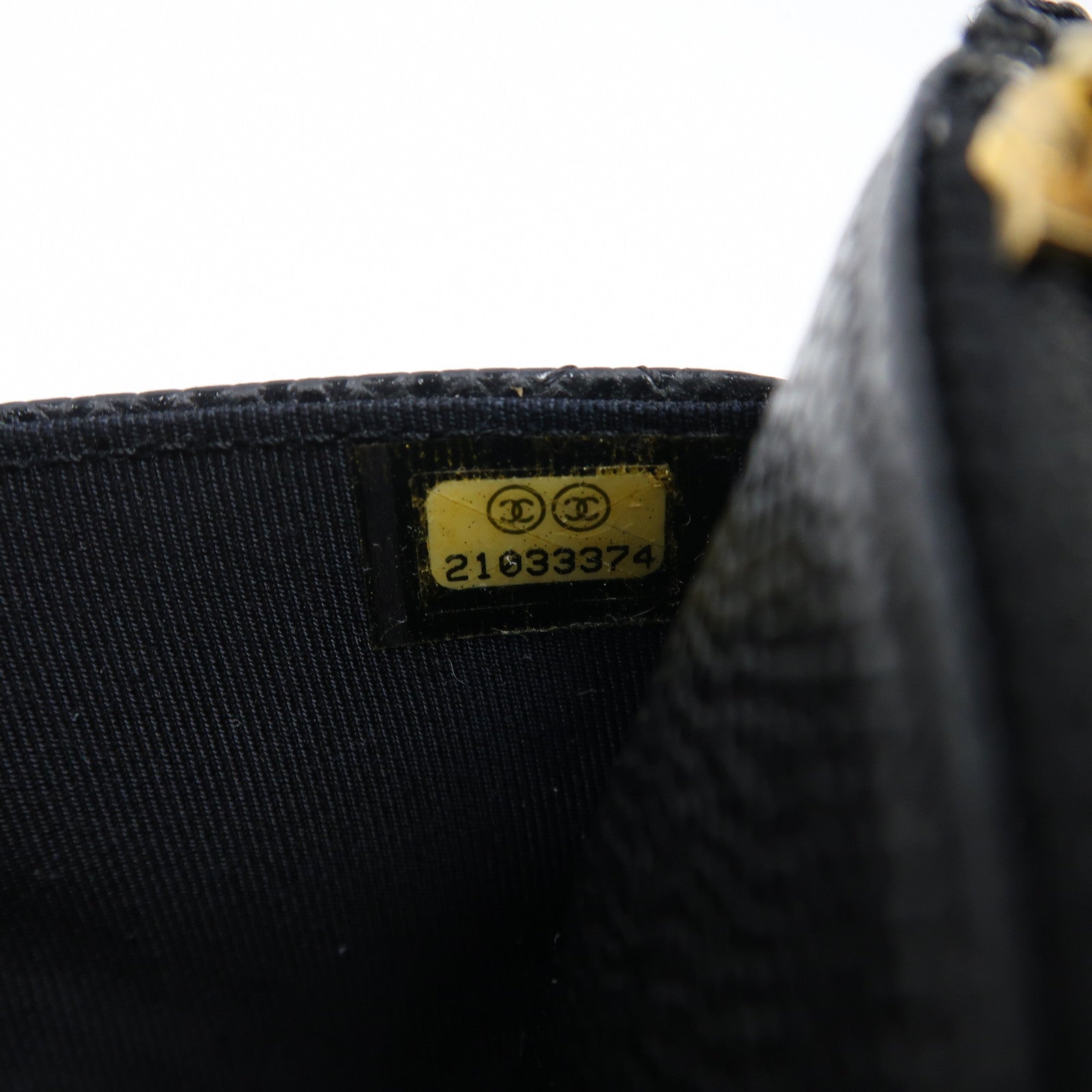 CHANEL 菱格Caviar皮革Wallet On Chain金扣鏈帶肩背袋黑色