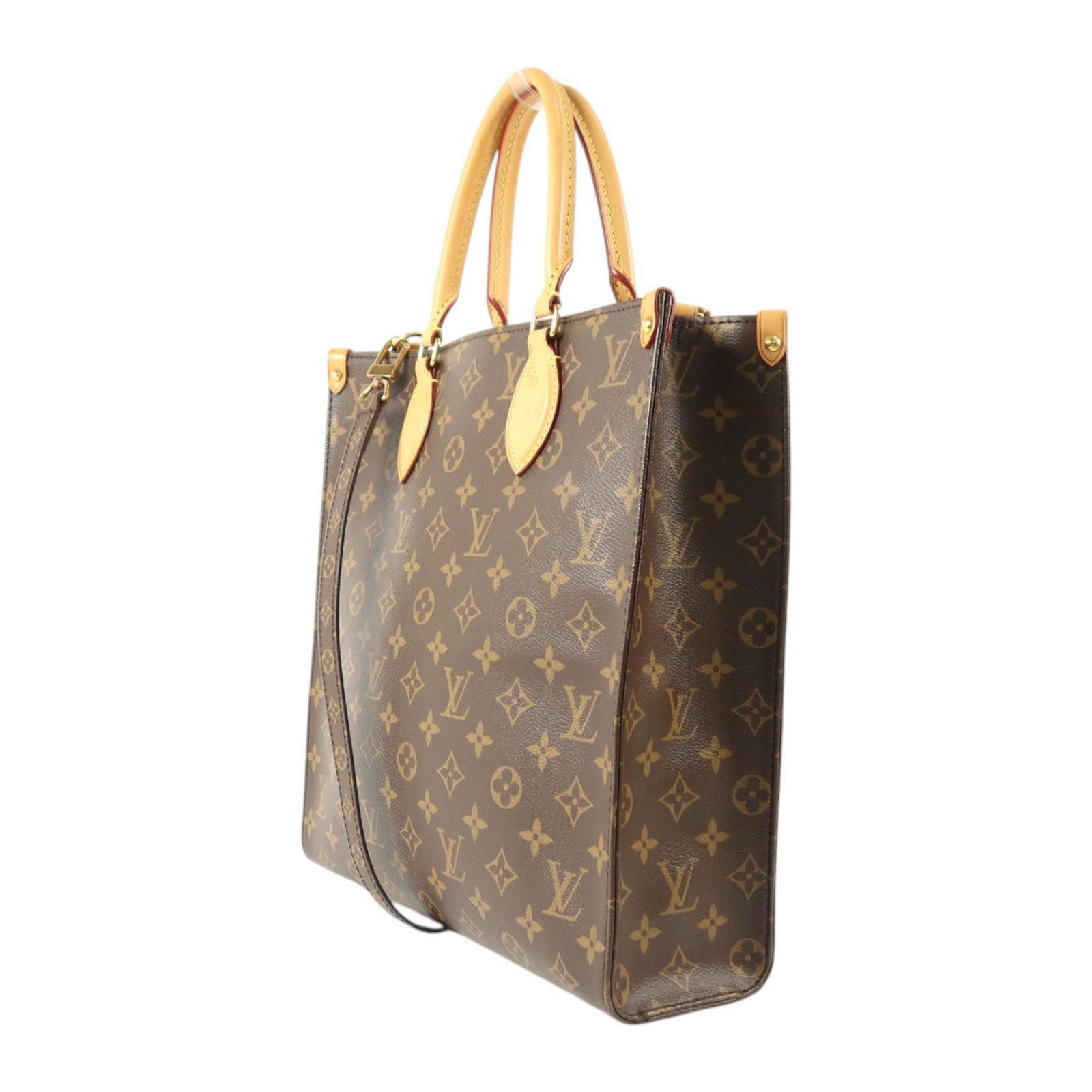 LOUIS VUITTON Monogram Sac Plat PM金扣手挽肩背兩用袋