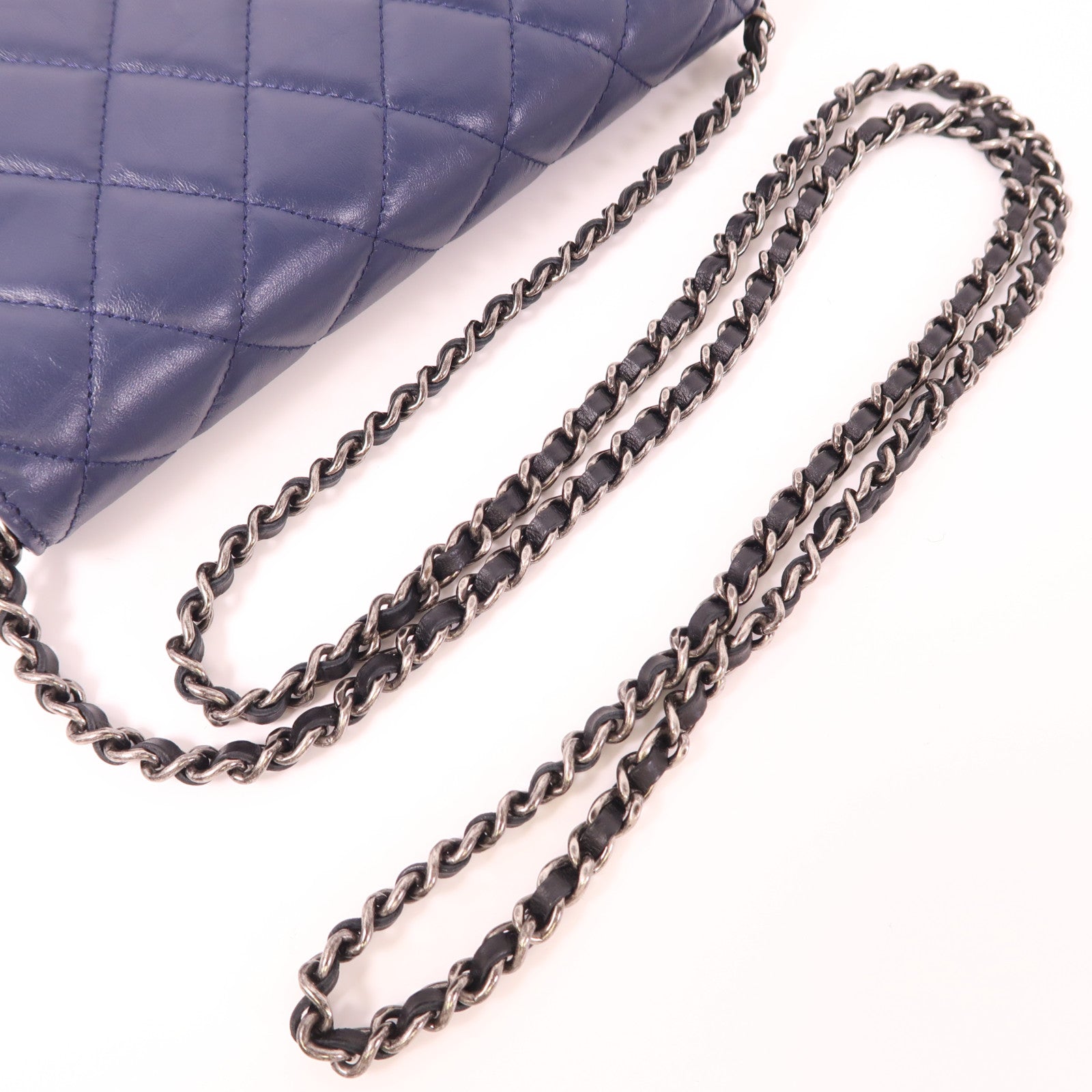 CHANEL 羊皮皮革Gabrielle Woc銀扣鏈帶肩背袋