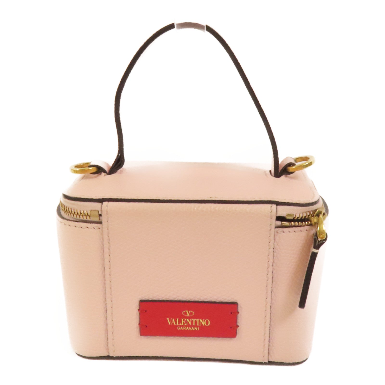 Valentino 牛皮皮革Garavani Vanity Case金扣手挽肩背兩用袋