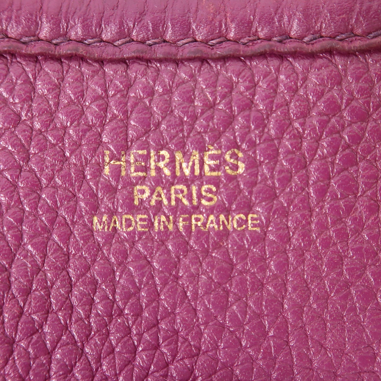 HERMES Clemence皮革Evelyne PM金扣肩背袋Anemone海葵紫色