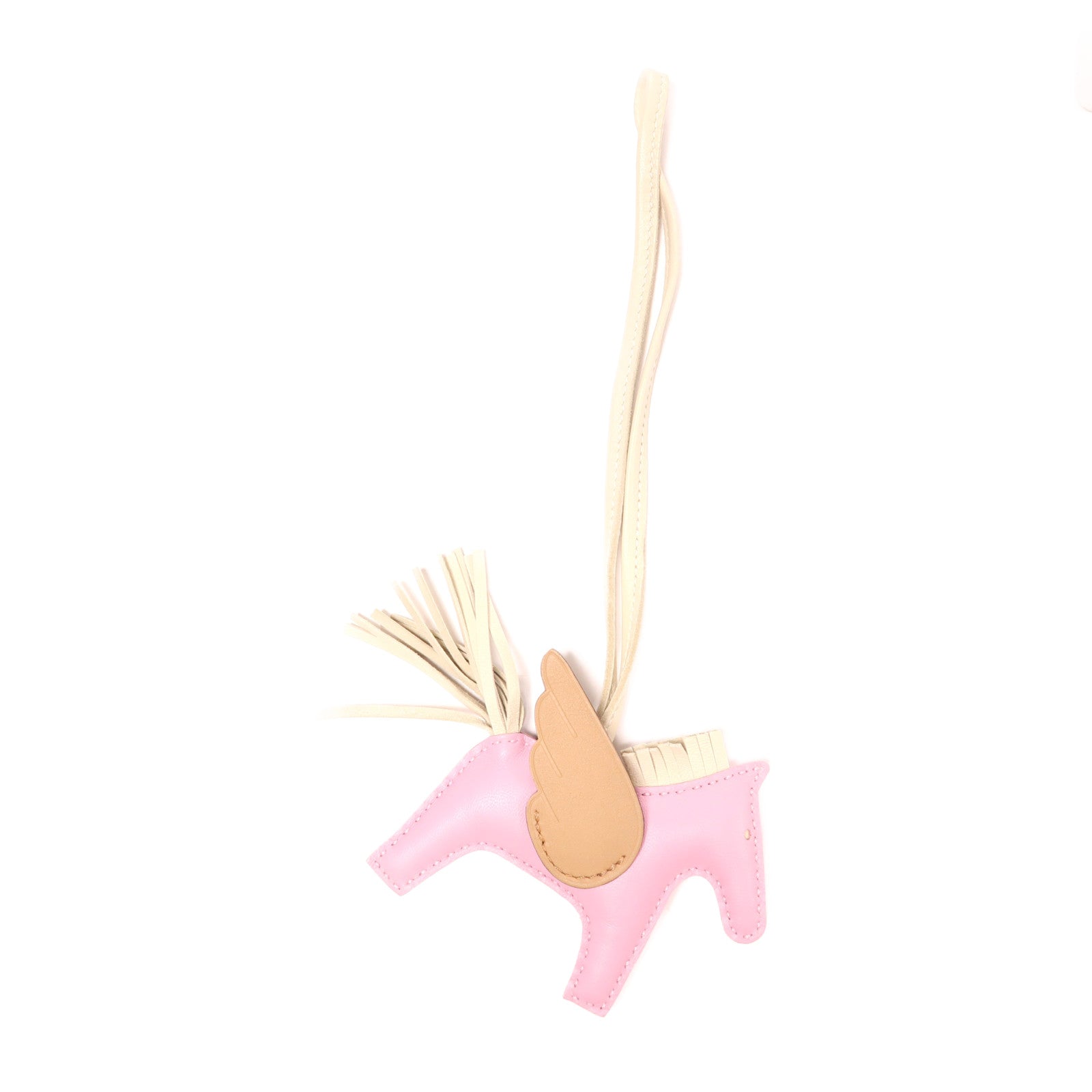 HERMES Milo皮革Rodeo Pegase PM掛飾Mauve Sylvestre