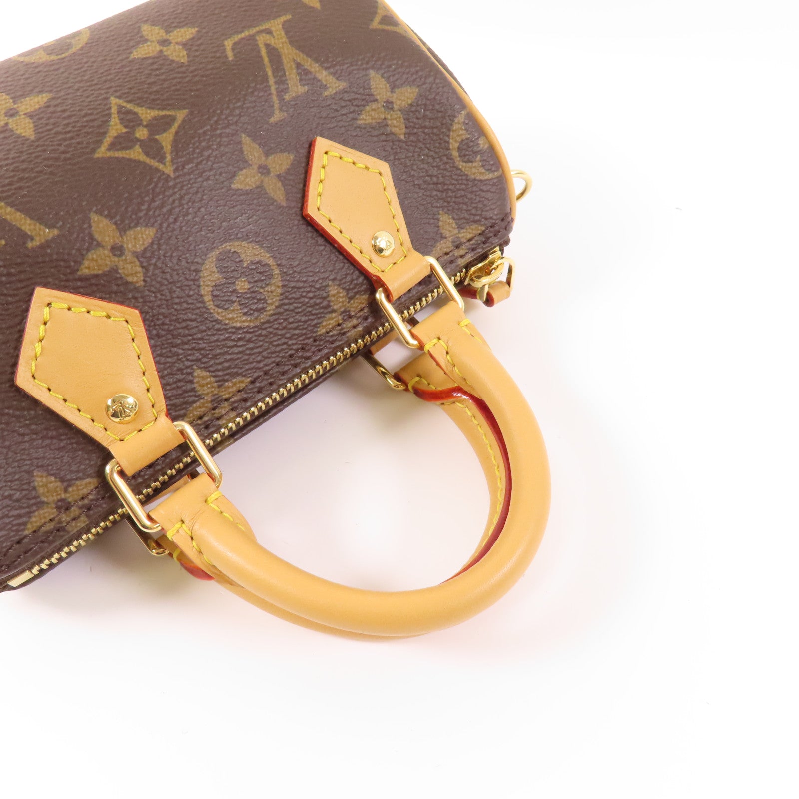 LOUIS VUITTON Monogram Nano Speedy金扣手挽肩背兩用袋