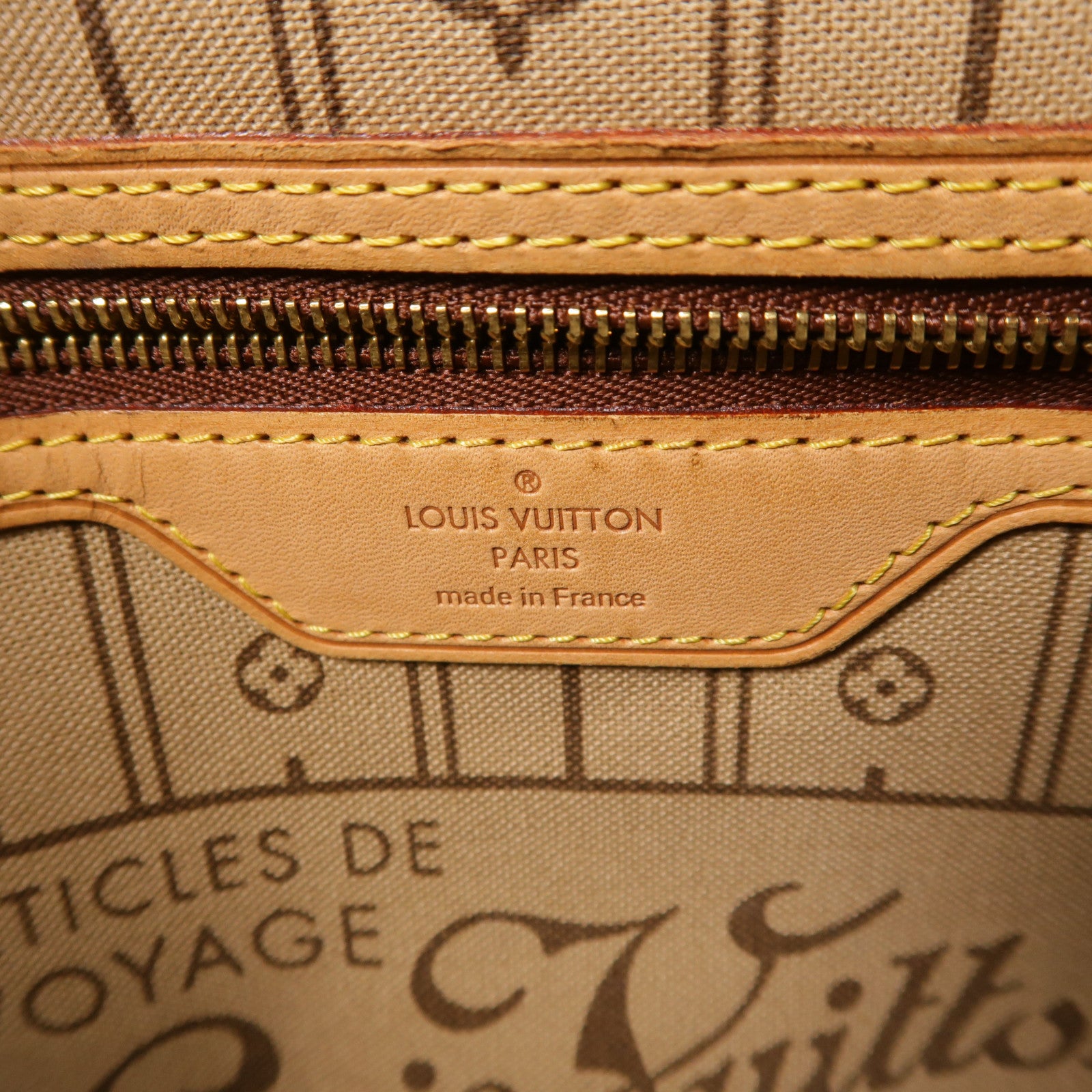 LOUIS VUITTON Monogram Neverfull MM金扣手挽袋