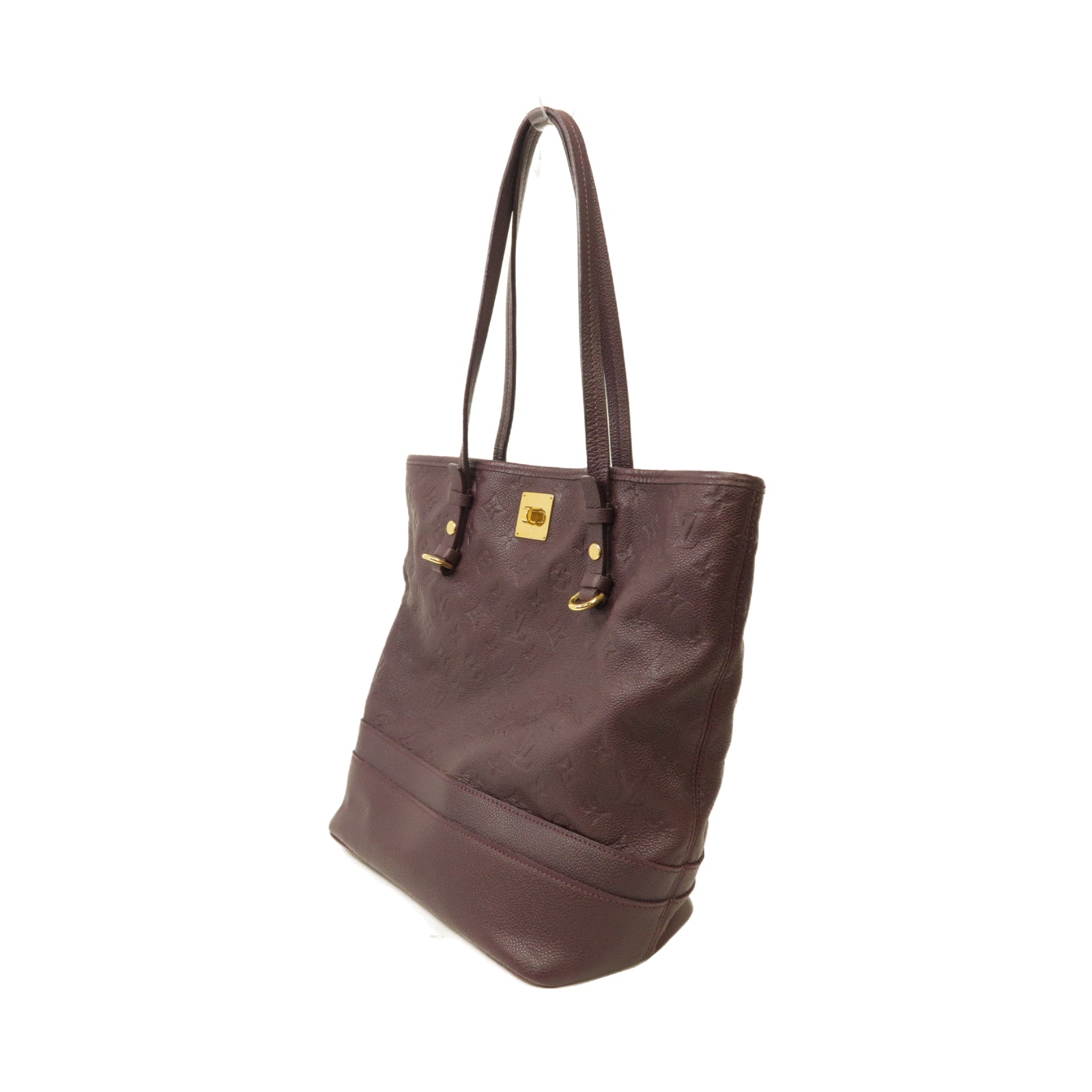 LOUIS VUITTON Monogram Empreinte Citadine PM金扣肩背袋紫色
