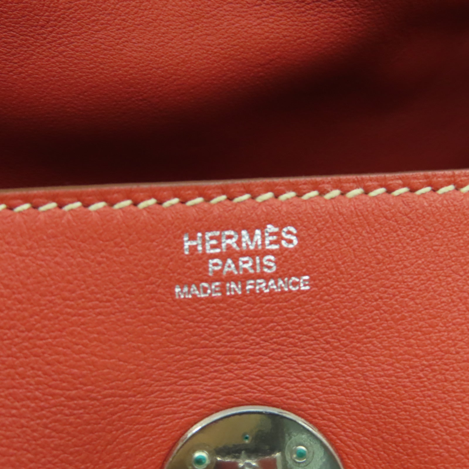 HERMES 【清倉大減價】Swift皮革Lindy 30銀扣手挽肩背兩用袋Sanguine/三文魚紅色