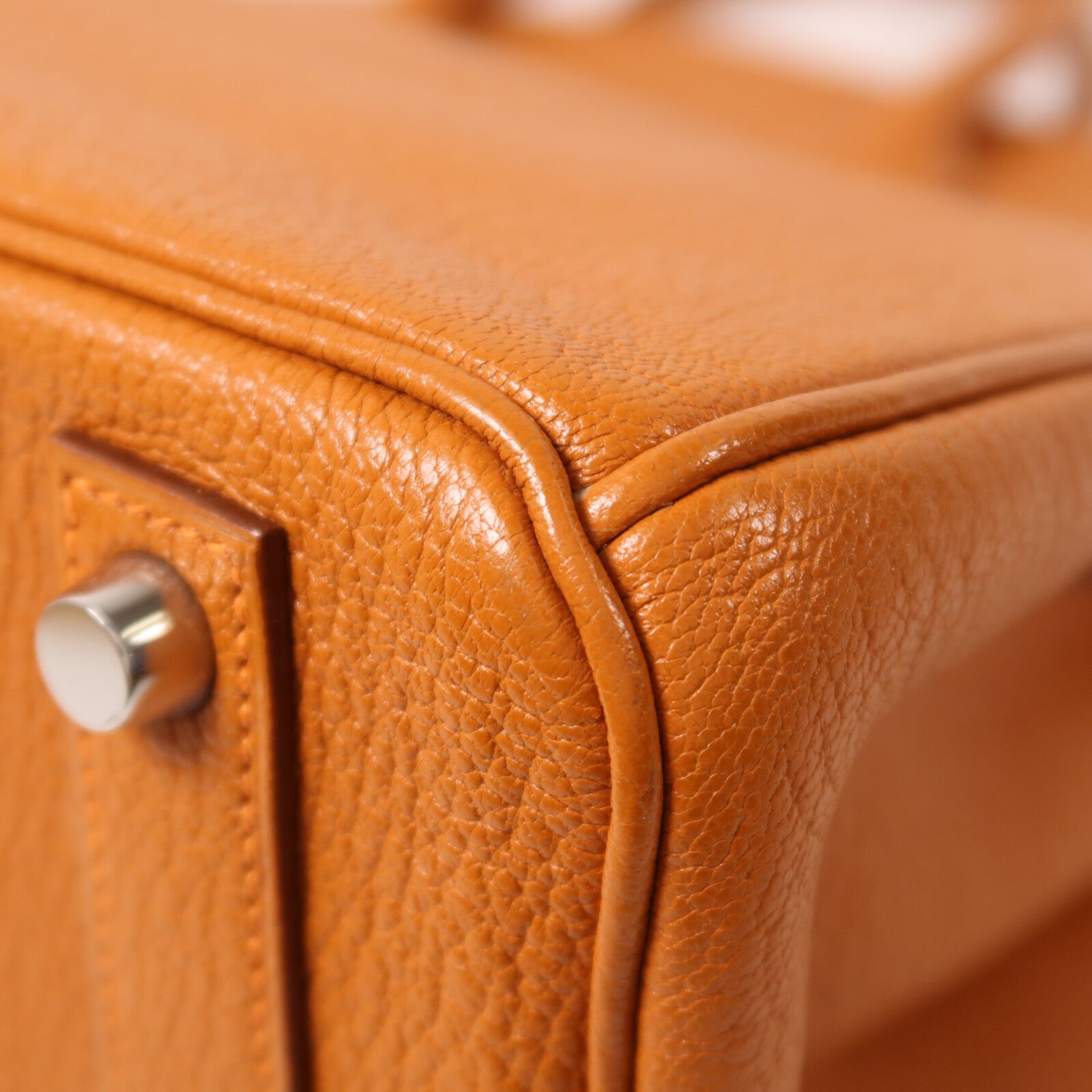 HERMES Chevre皮革Birkin 32 Hac手挽袋Orange