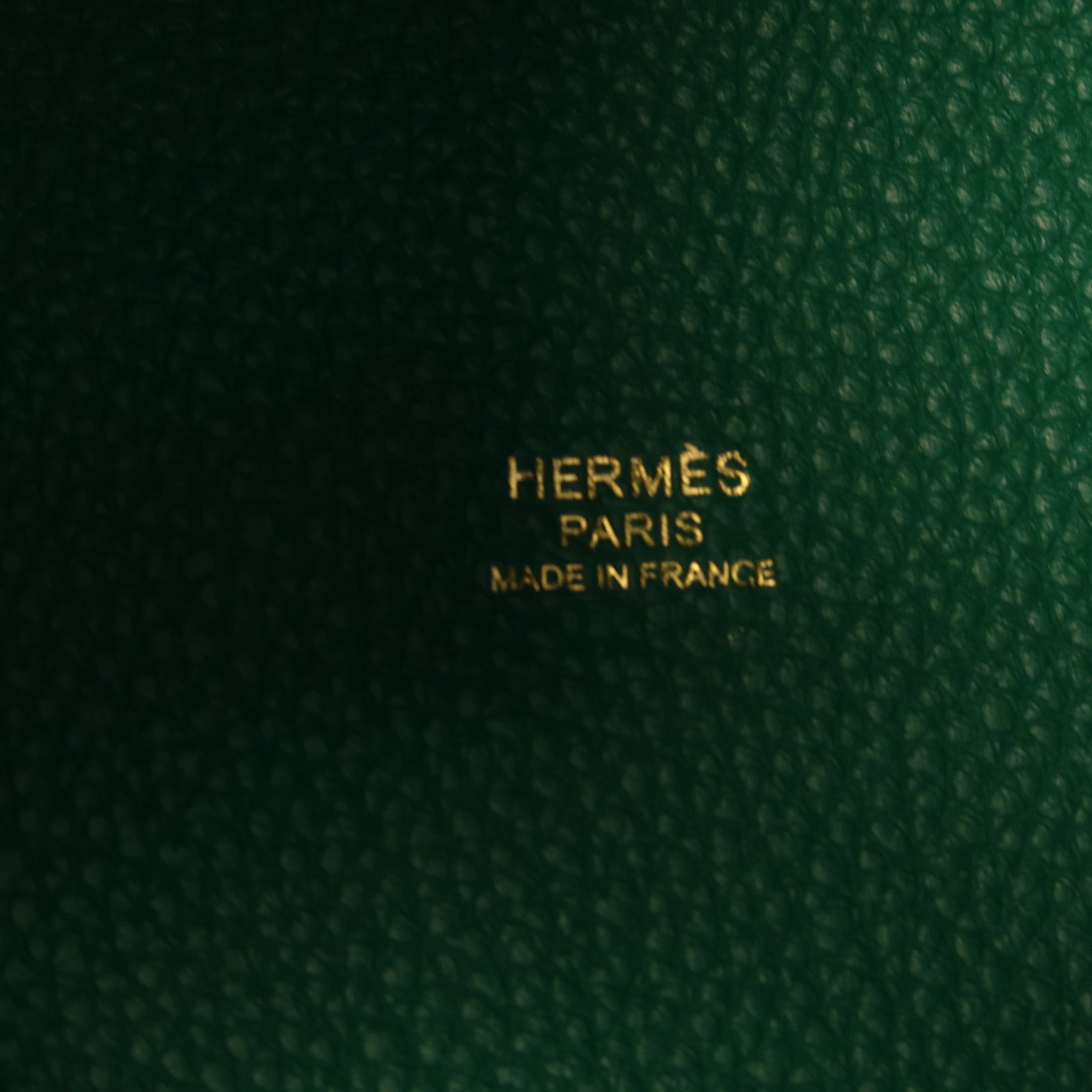 HERMES Clemence皮革Picotin18金扣手挽袋vert vertigo