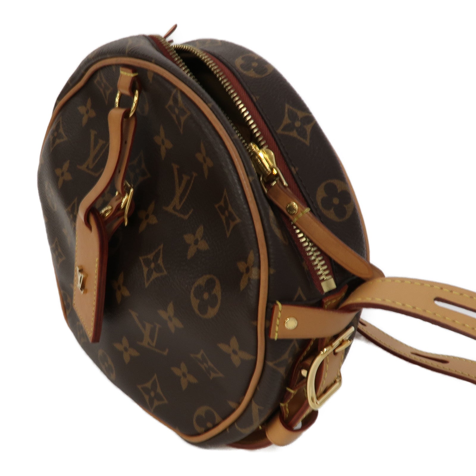 LOUIS VUITTON Monogram Boite Chapeau Souple金扣肩背袋啡色