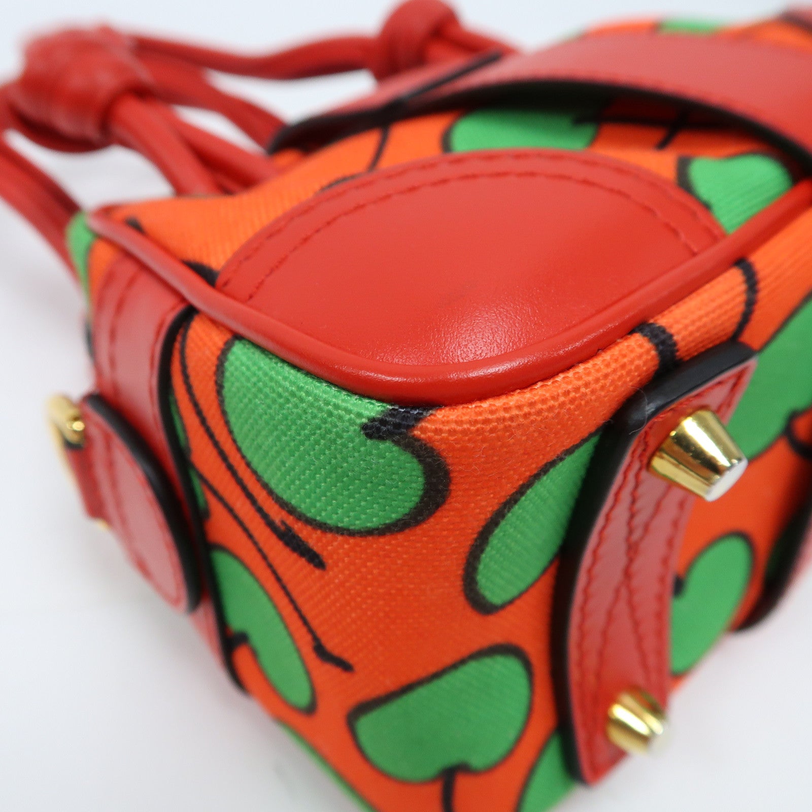 MOSCHINO 帆布Hand Bag金扣手挽肩背兩用袋紅色