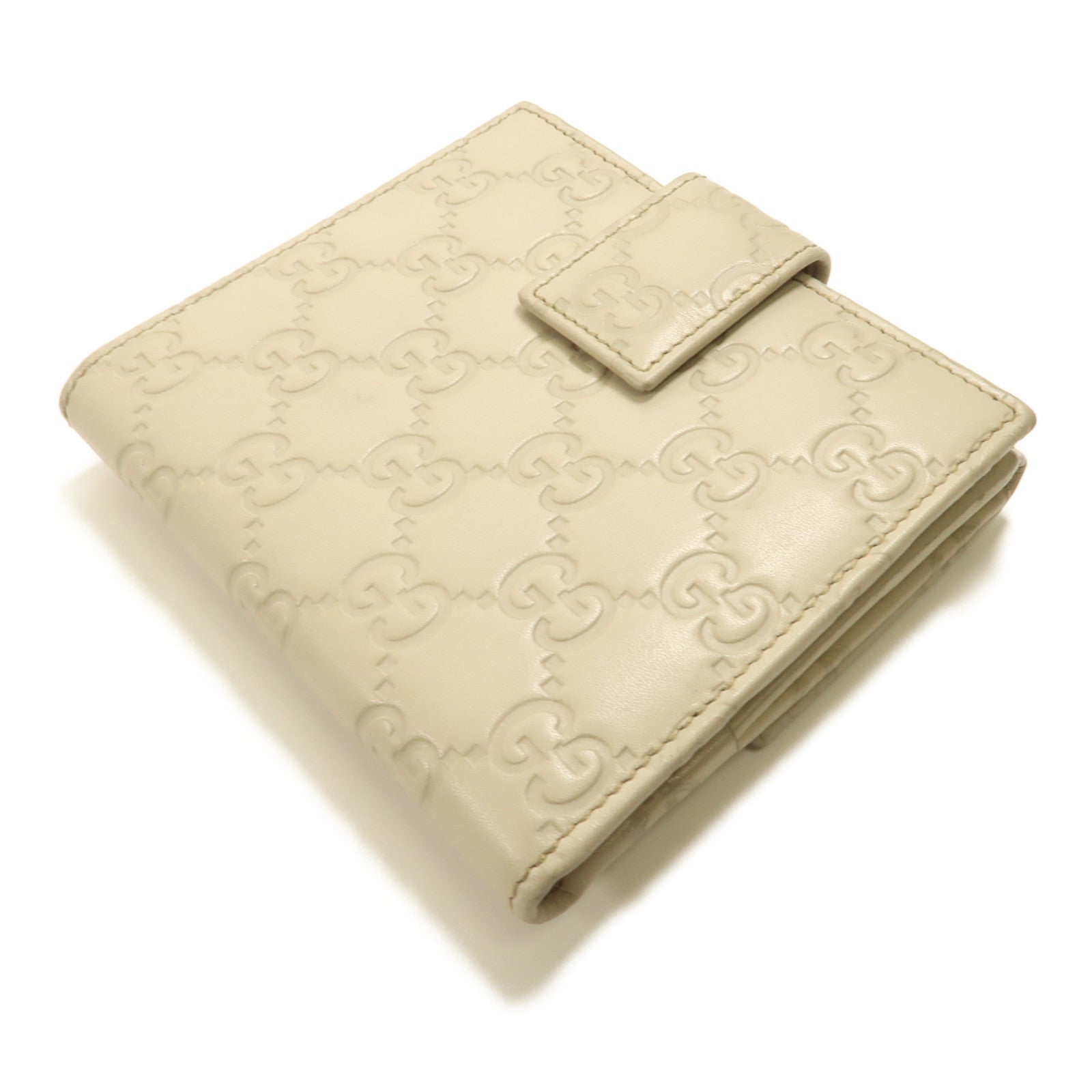 GUCCI 牛皮皮革Wallet金扣折疊錢包
