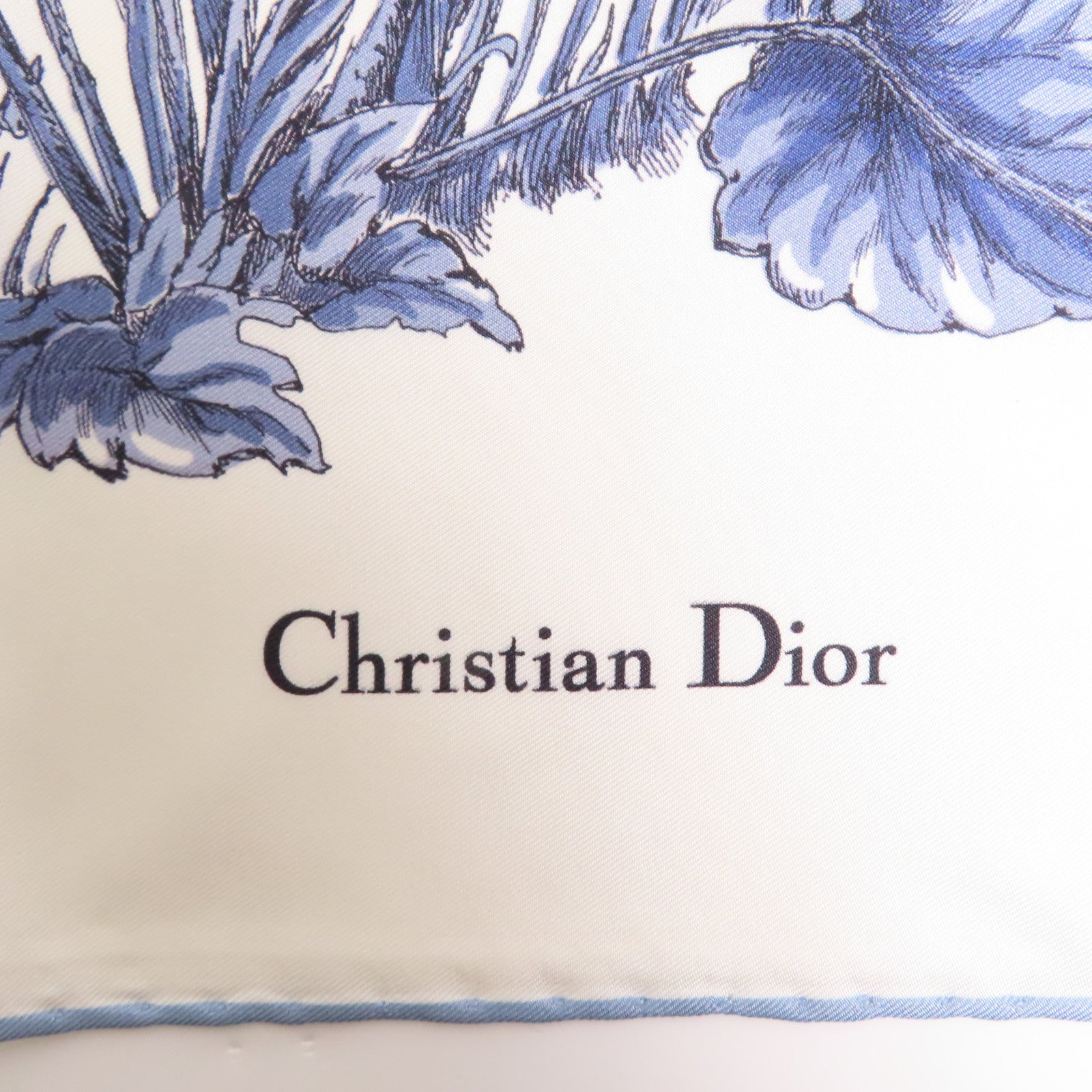 Dior 絲質Scarf絲巾藍色/白色