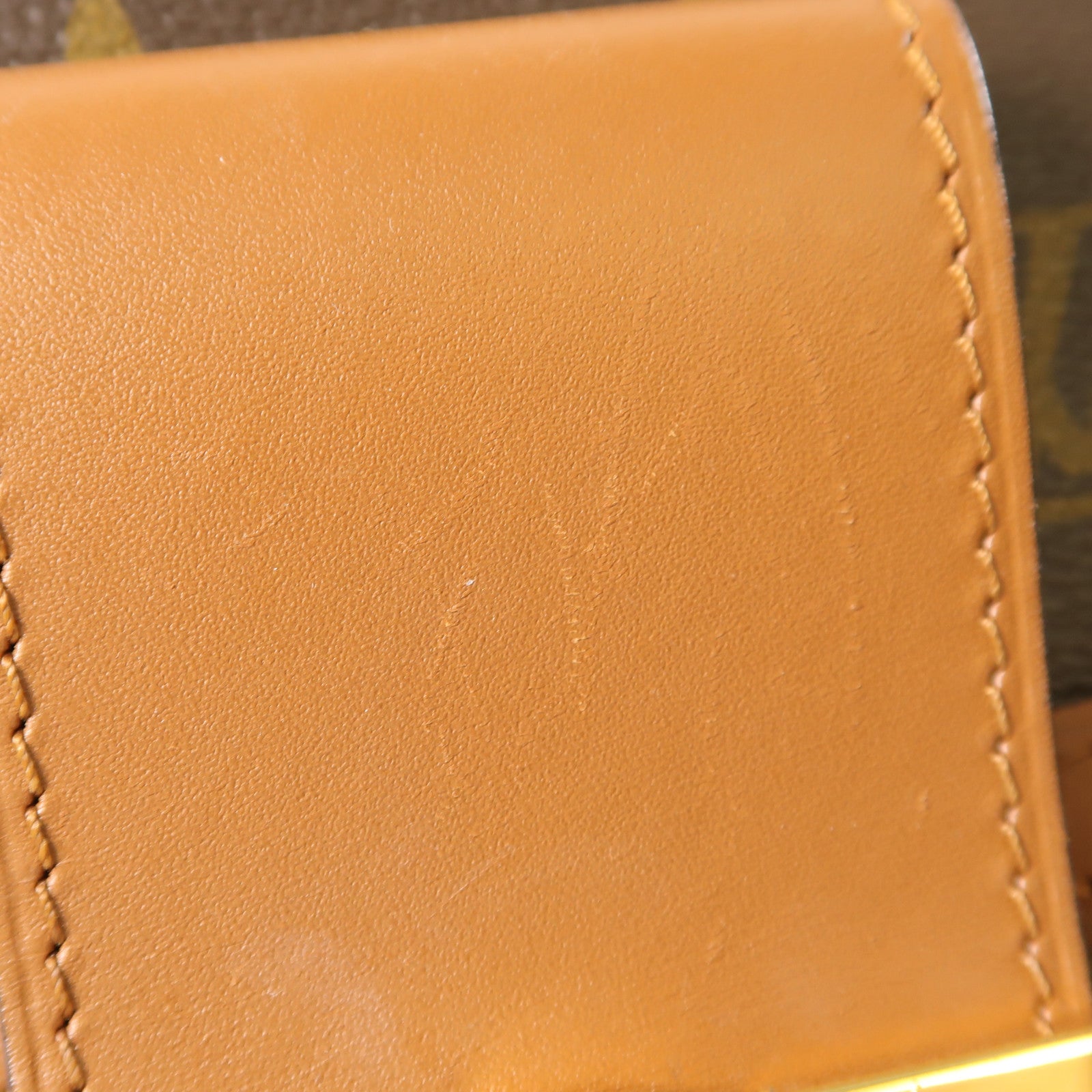 LOUIS VUITTON Monogram/Monogram Reverse Dauphine MM金扣手挽肩背兩用袋棕色