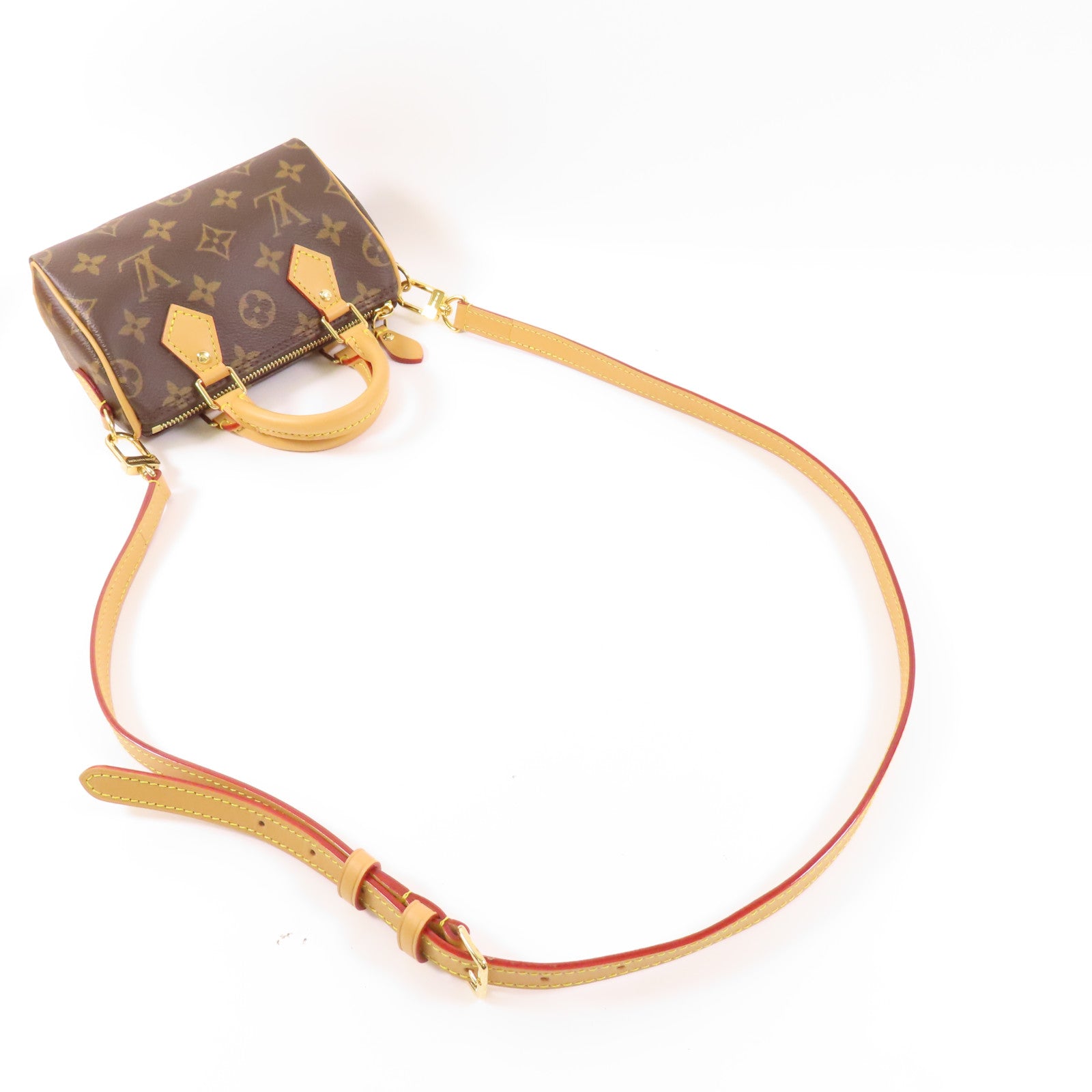 LOUIS VUITTON Monogram Nano Speedy金扣手挽肩背兩用袋