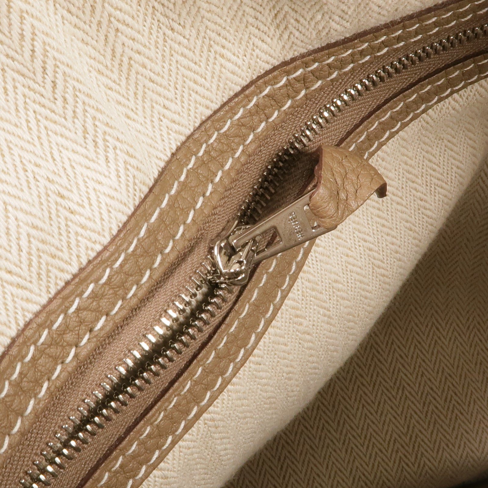 HERMES Negonda皮革Garden Party PM銀扣手挽袋Etoupe