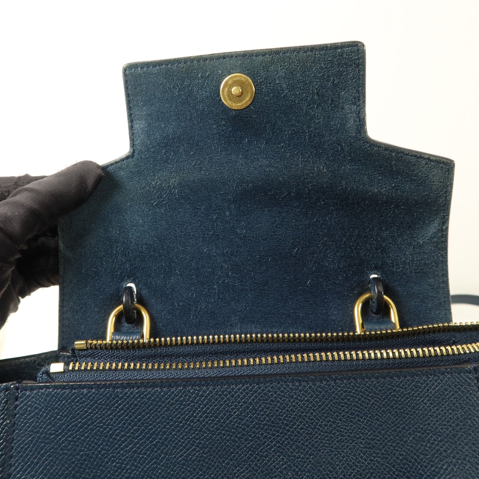 CELINE 牛皮皮革Mini Belt Bag金扣手挽肩背兩用袋