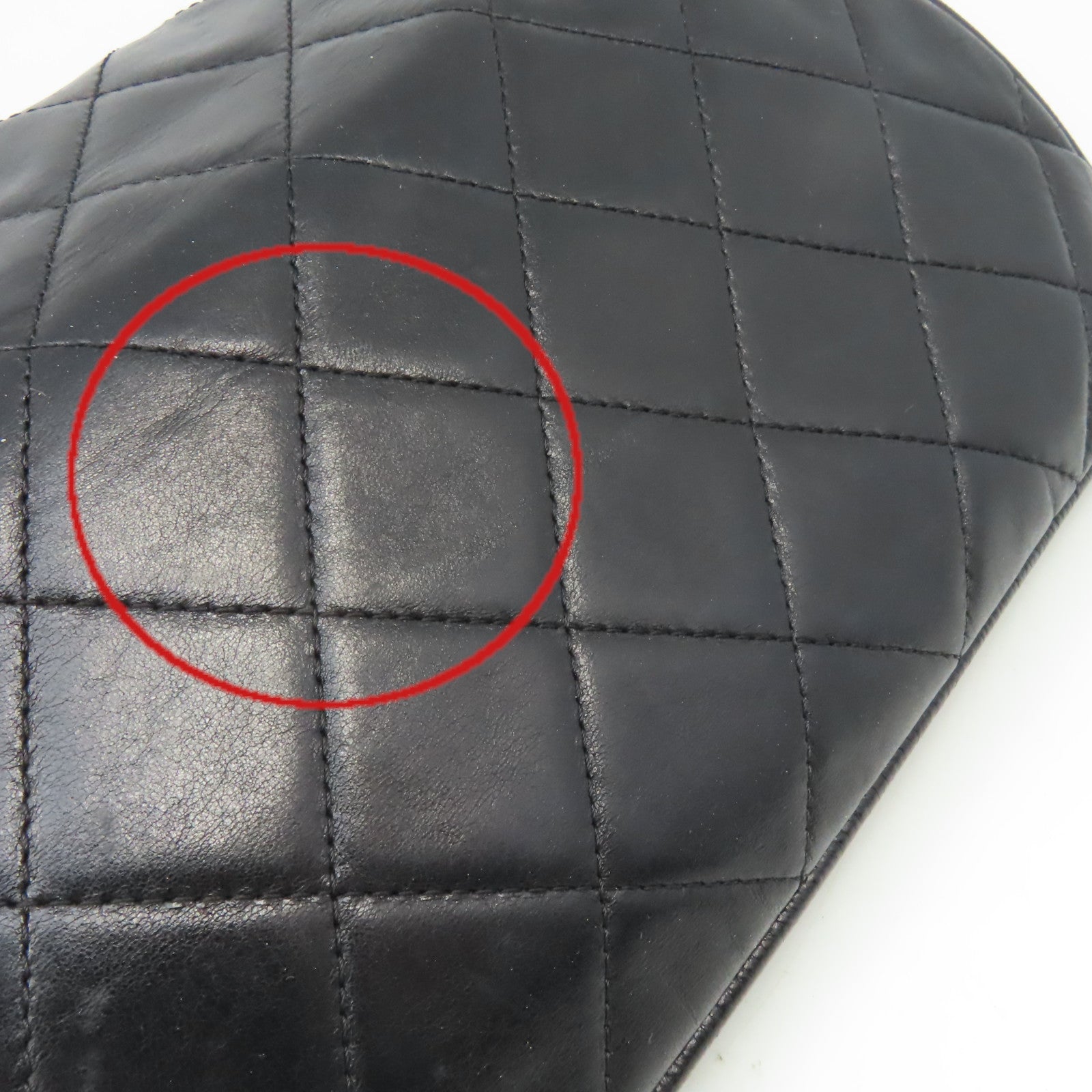 CHANEL 菱格羊皮皮革Chain Shoulder Bag銀扣鏈帶肩背袋黑色