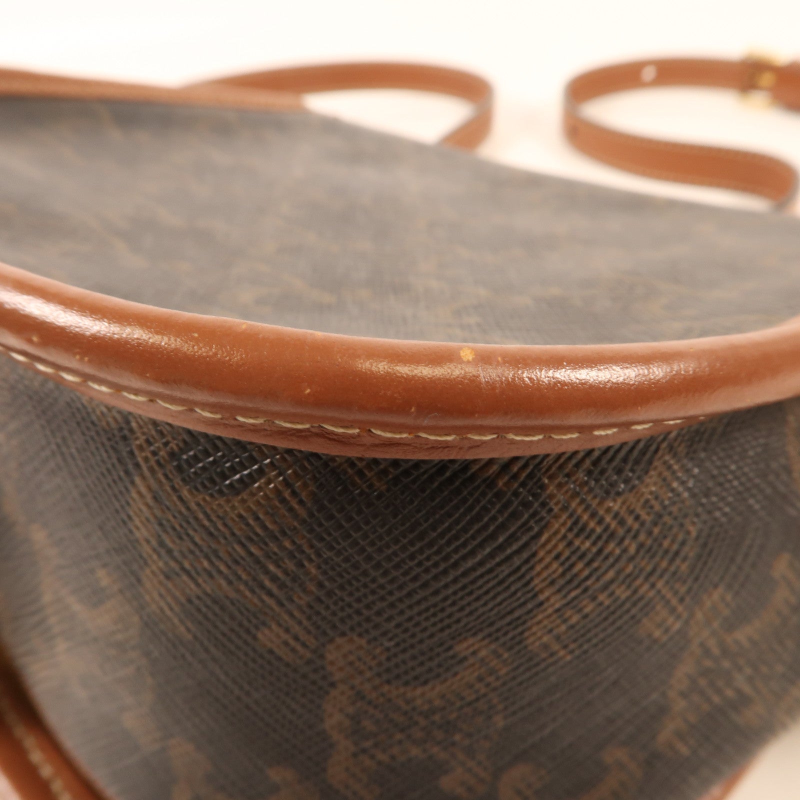 CELINE 塗層帆布Folco Bag金扣肩背袋