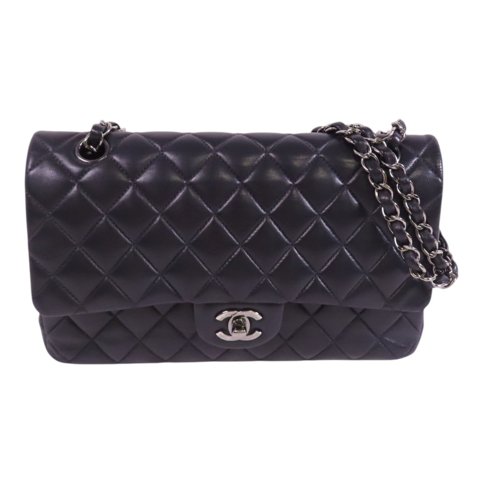 CHANEL 【激減優惠】羊皮皮革Classic 25銀扣鏈帶肩背袋