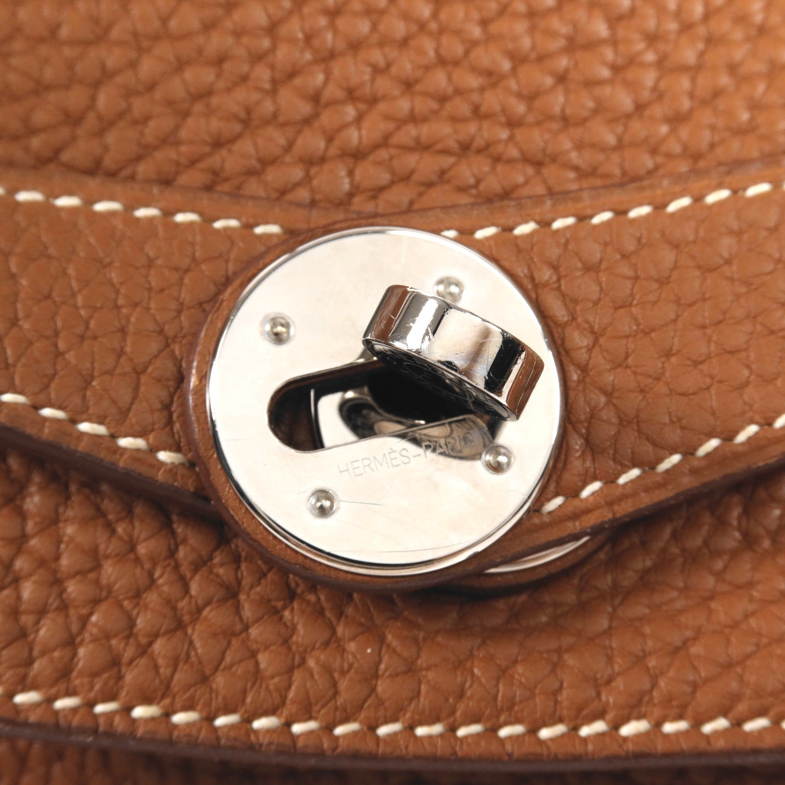 HERMES Clemence皮革Lindy 34銀扣手挽肩背兩用袋Gold