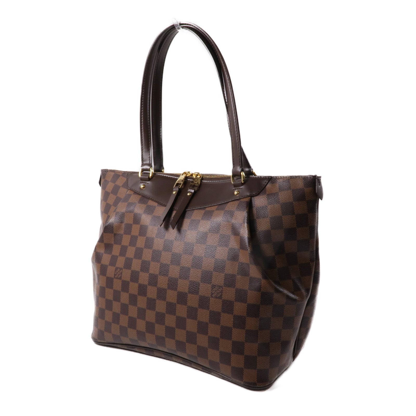 LOUIS VUITTON Damier Westminster GM金扣肩背袋棕色