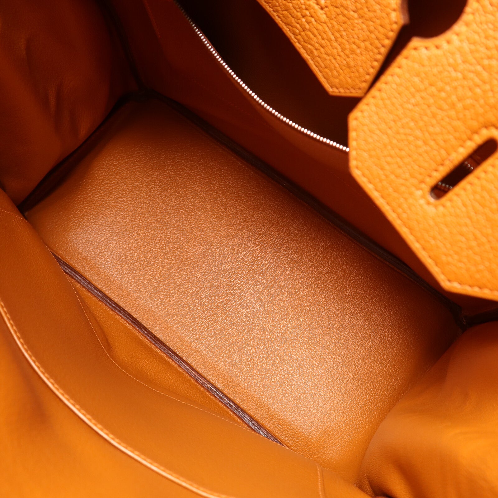 HERMES Chevre皮革Birkin 32 Hac手挽袋Orange