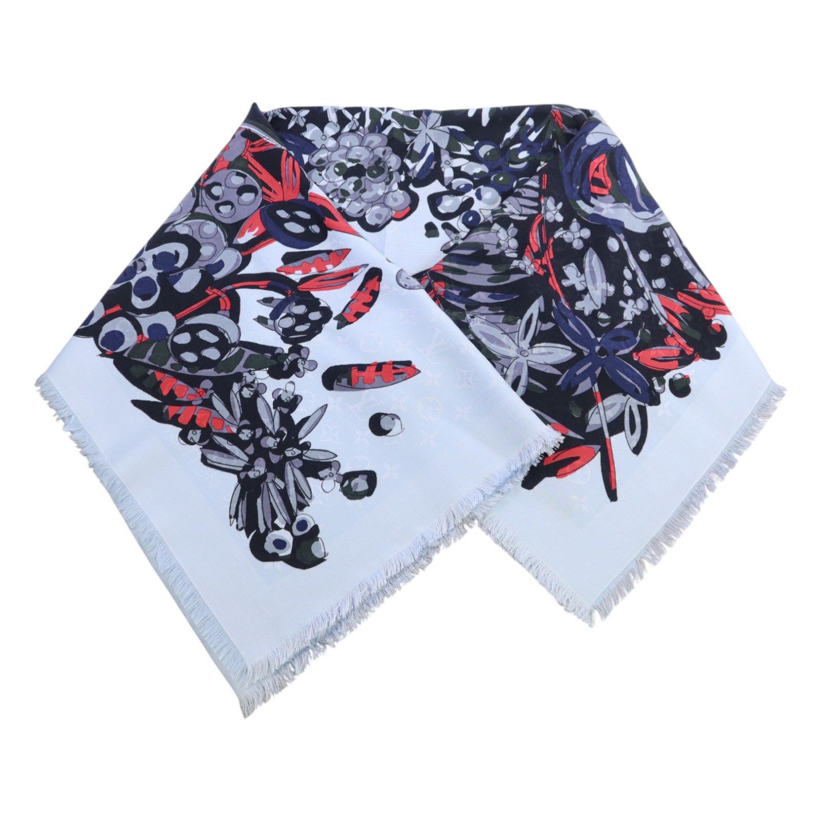 LOUIS VUITTON 羊毛/絲質Scarf絲巾