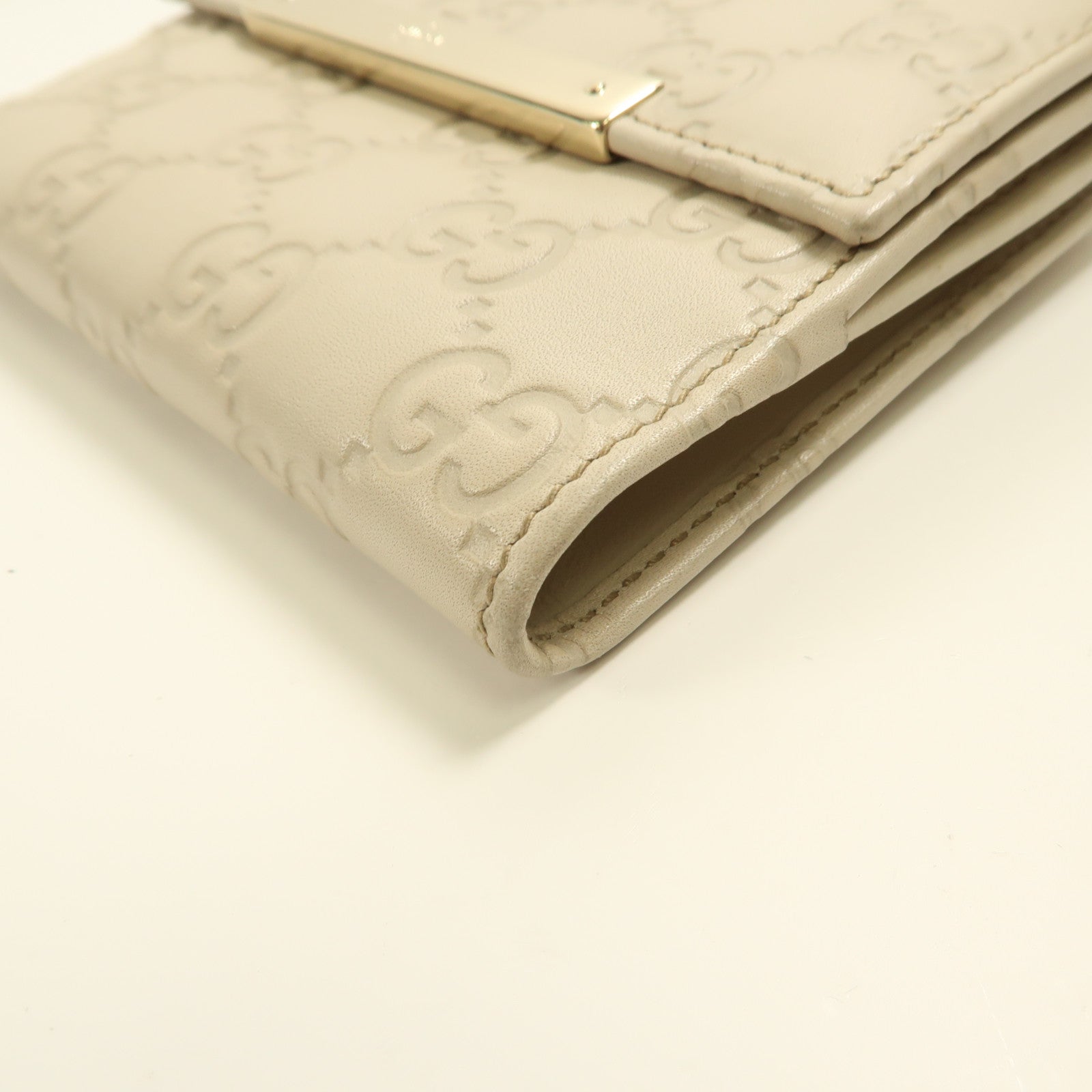 GUCCI 牛皮皮革Wallet金扣折疊錢包