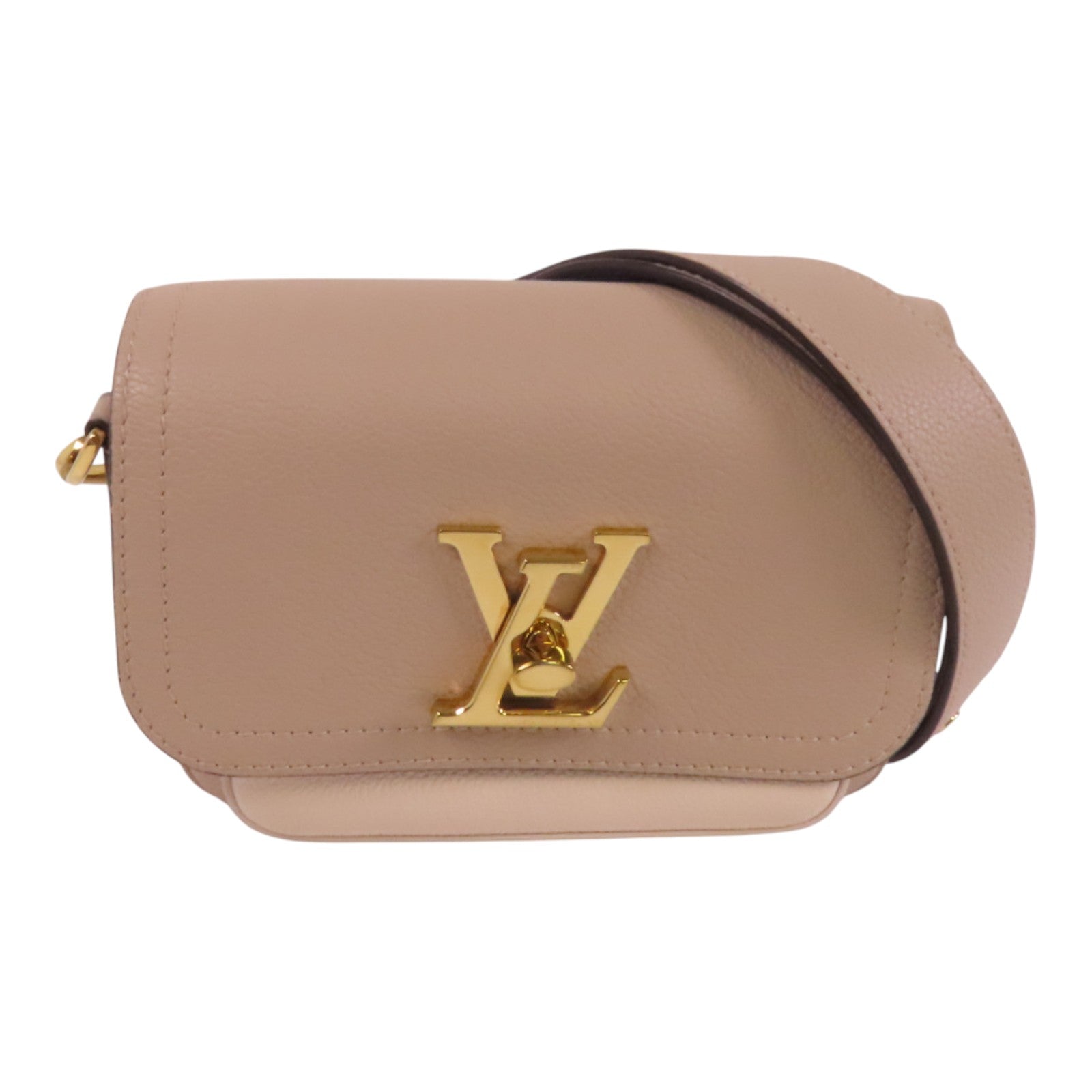 LOUIS VUITTON Greige Lockme Tender金扣肩背袋