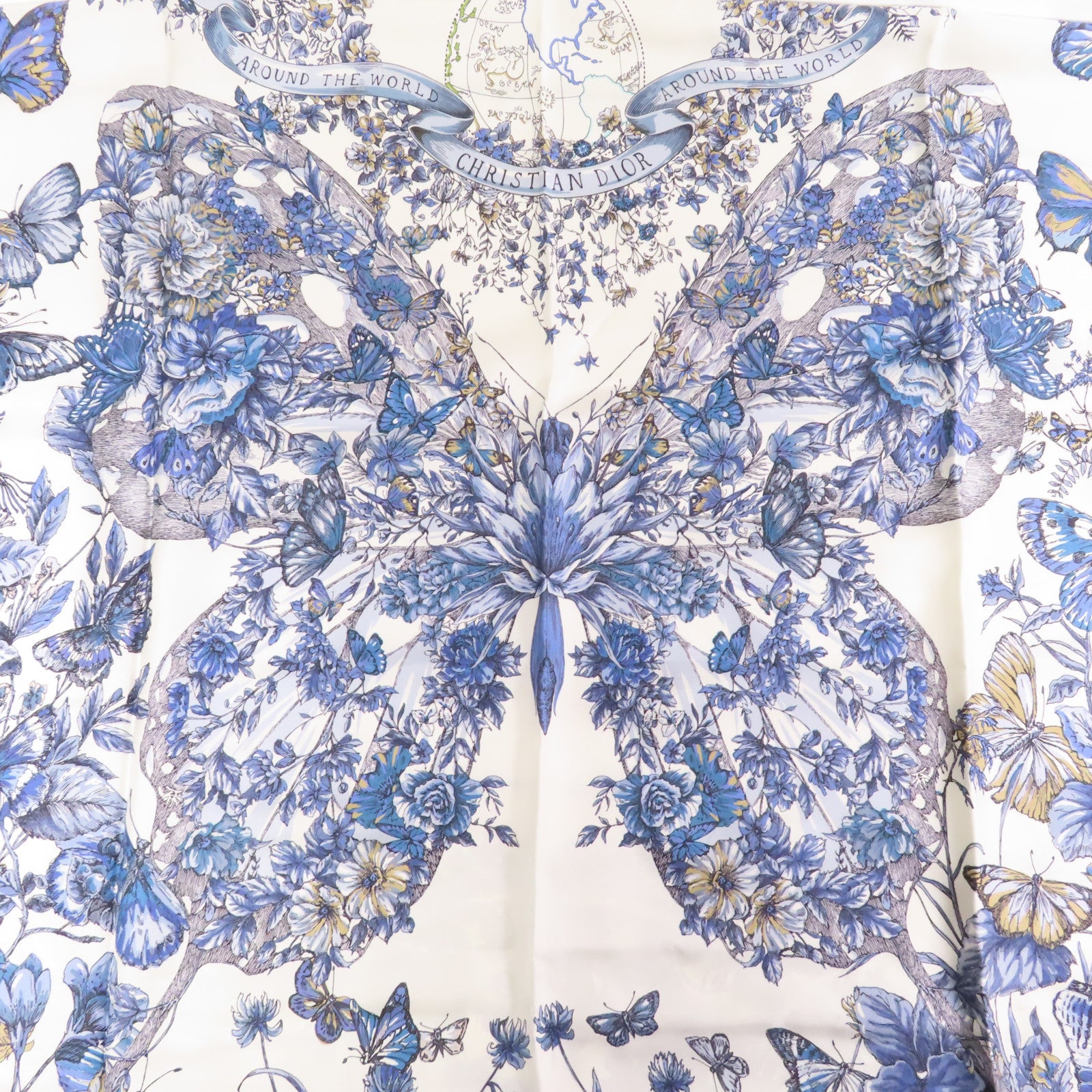 Dior 絲質Scarf絲巾藍色/白色