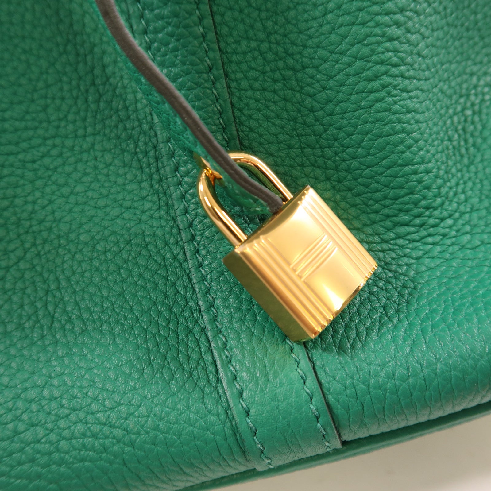 HERMES Clemence皮革Picotin18金扣手挽袋vert vertigo
