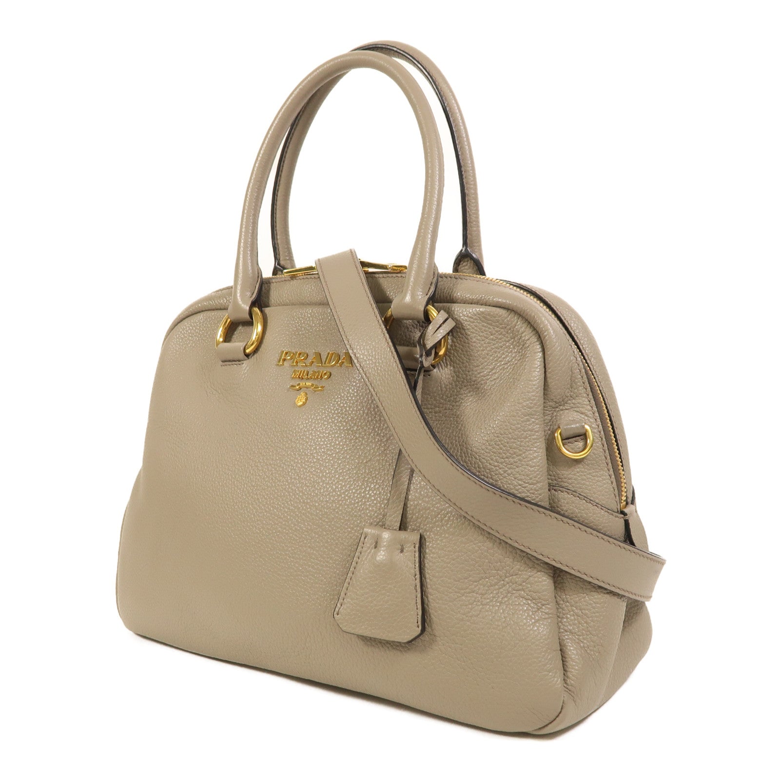 PRADA 牛皮皮革2 Way Shoulder金扣手挽肩背兩用袋