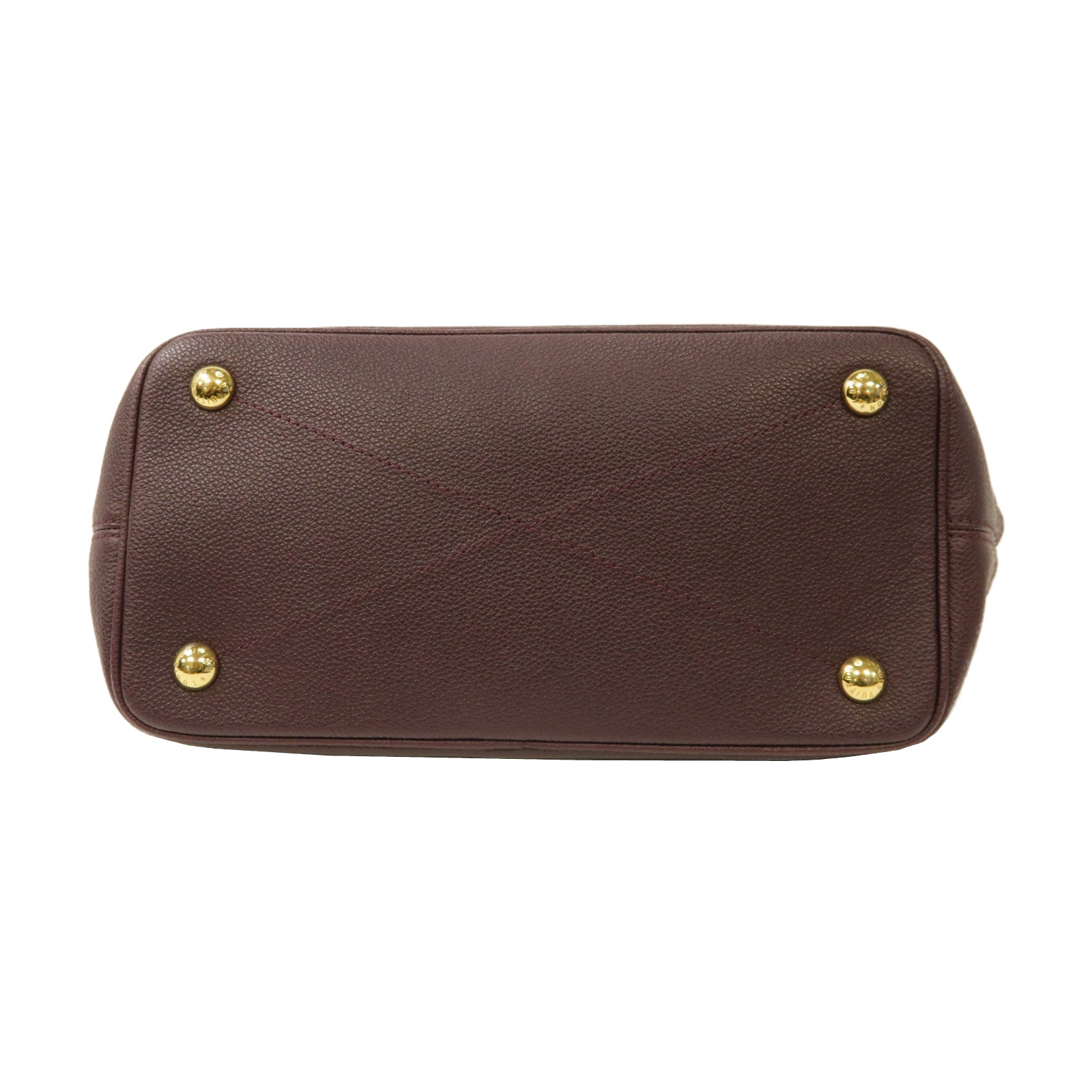 LOUIS VUITTON Monogram Empreinte Citadine PM金扣肩背袋紫色