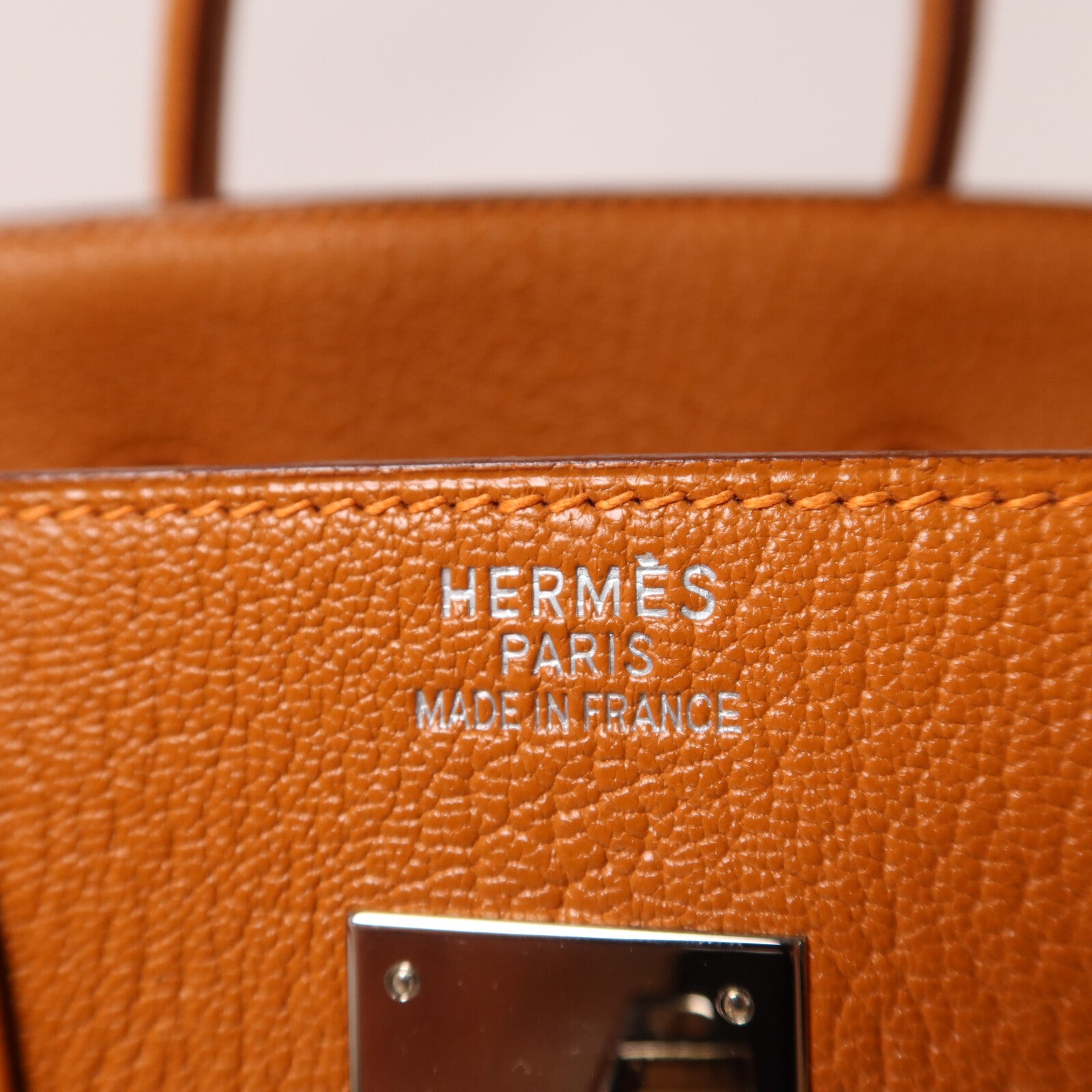 HERMES Chevre皮革Birkin 32 Hac手挽袋Orange