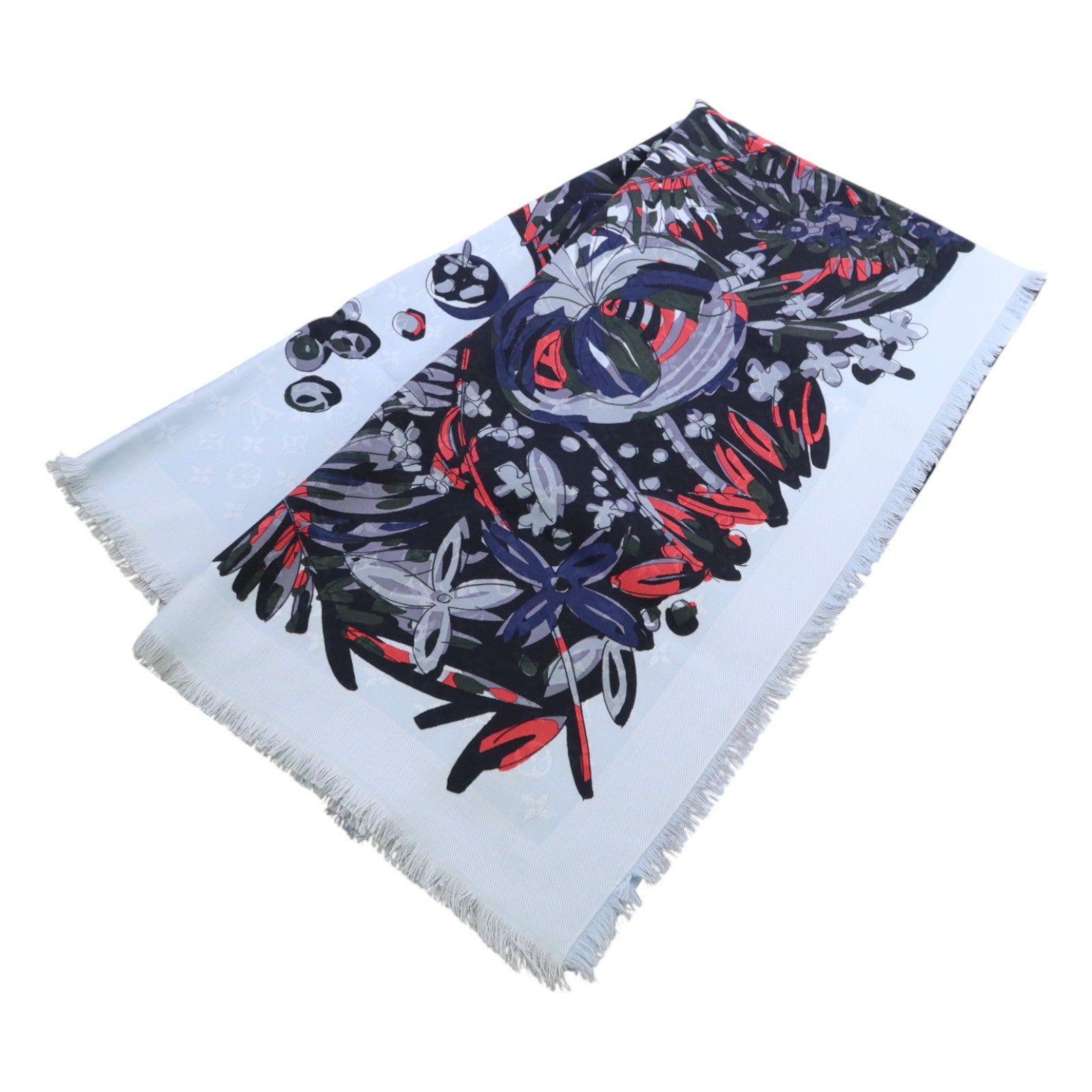LOUIS VUITTON 羊毛/絲質Scarf絲巾