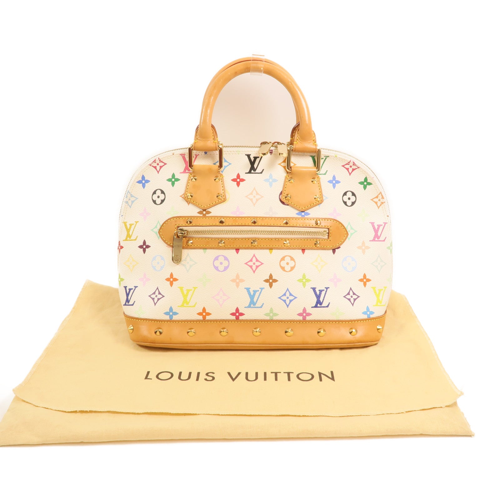 LOUIS VUITTON Monogram Multicolore Alma PM金扣手挽袋