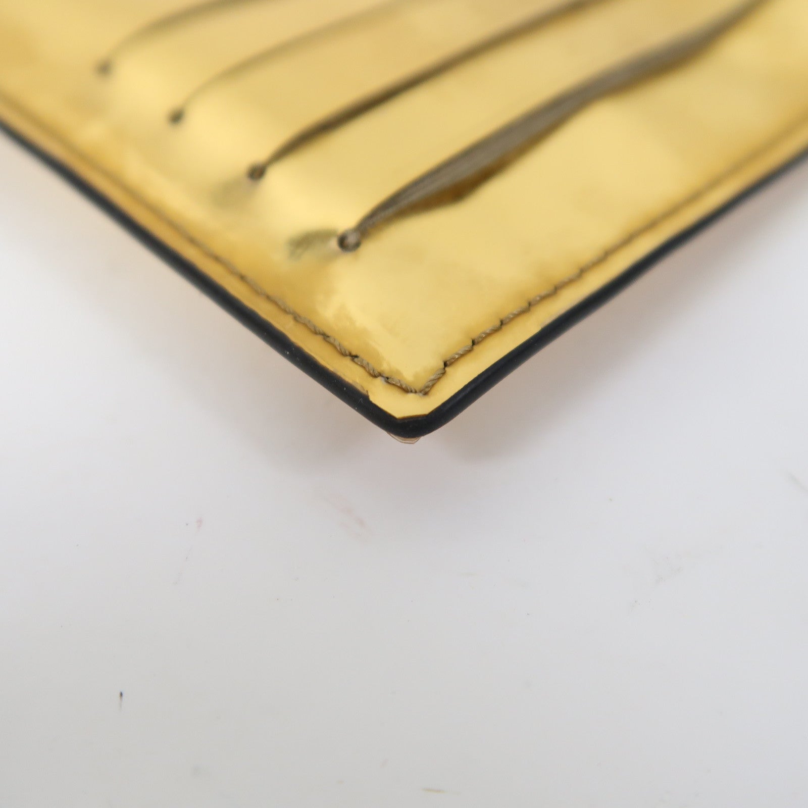 Valentino 漆皮皮革Card Case金扣卡片套金色