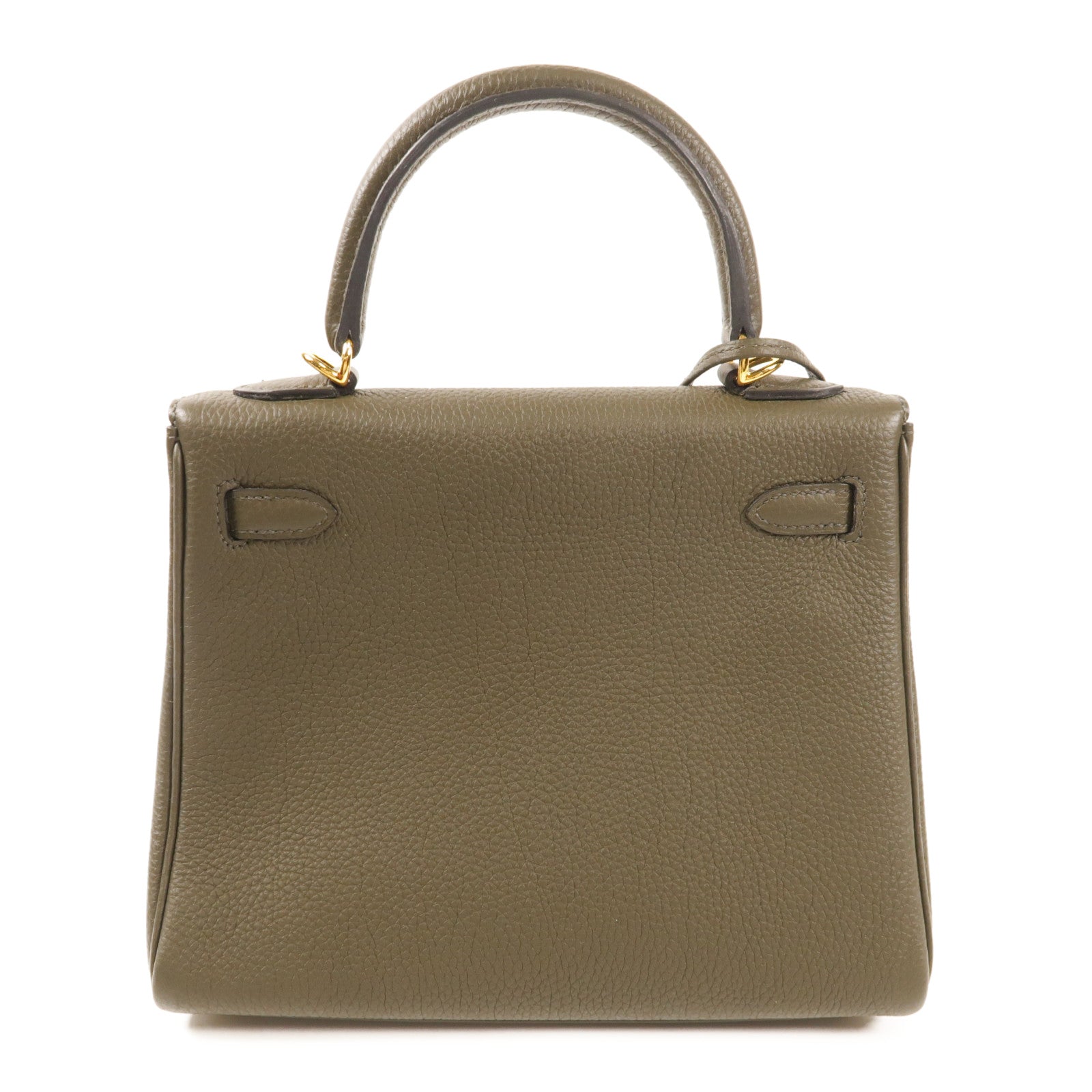 HERMES 【激減優惠】Togo皮革Kelly 25金扣手挽肩背兩用袋Vert Maquis