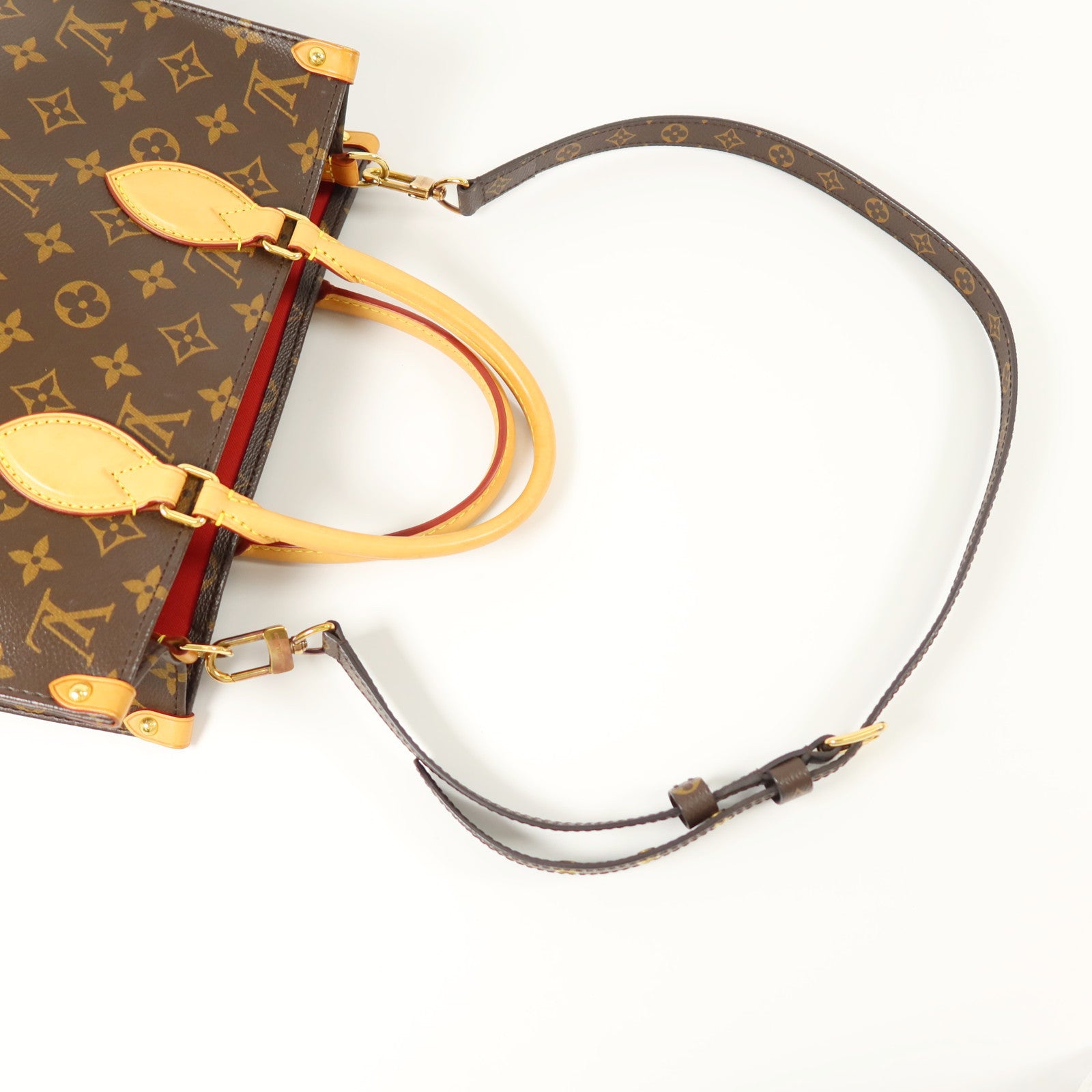 LOUIS VUITTON Monogram Sac Plat PM金扣手挽肩背兩用袋