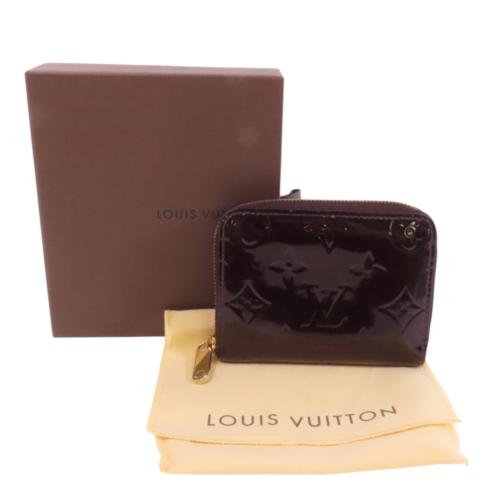 LOUIS VUITTON Monogram Vernis Zippy Coin Purse金扣拉鏈零錢包